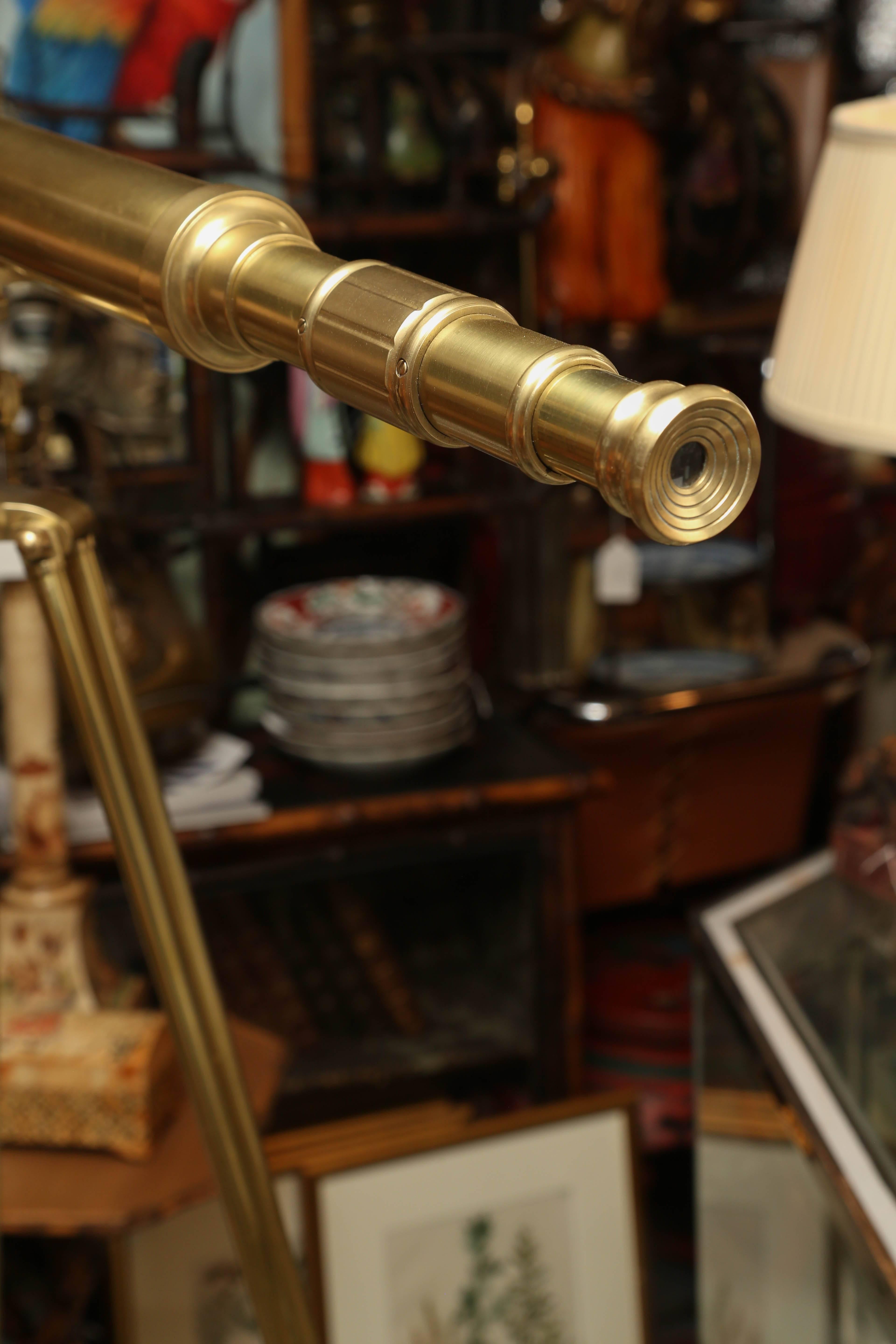 Brass Telescope with Stand Signed Ross, London 4