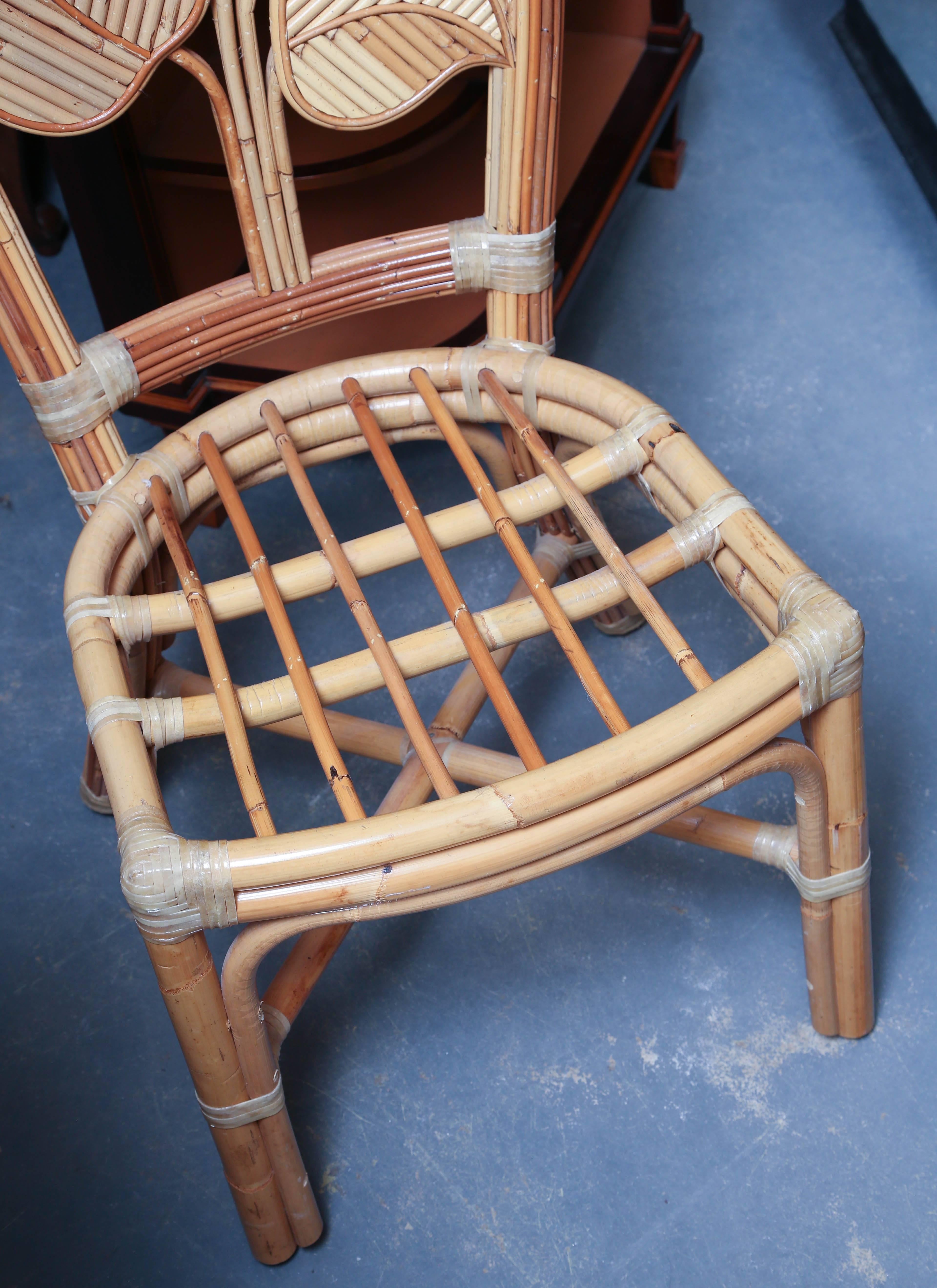 Set of Six Midcentury Rattan Dining Chairs 1