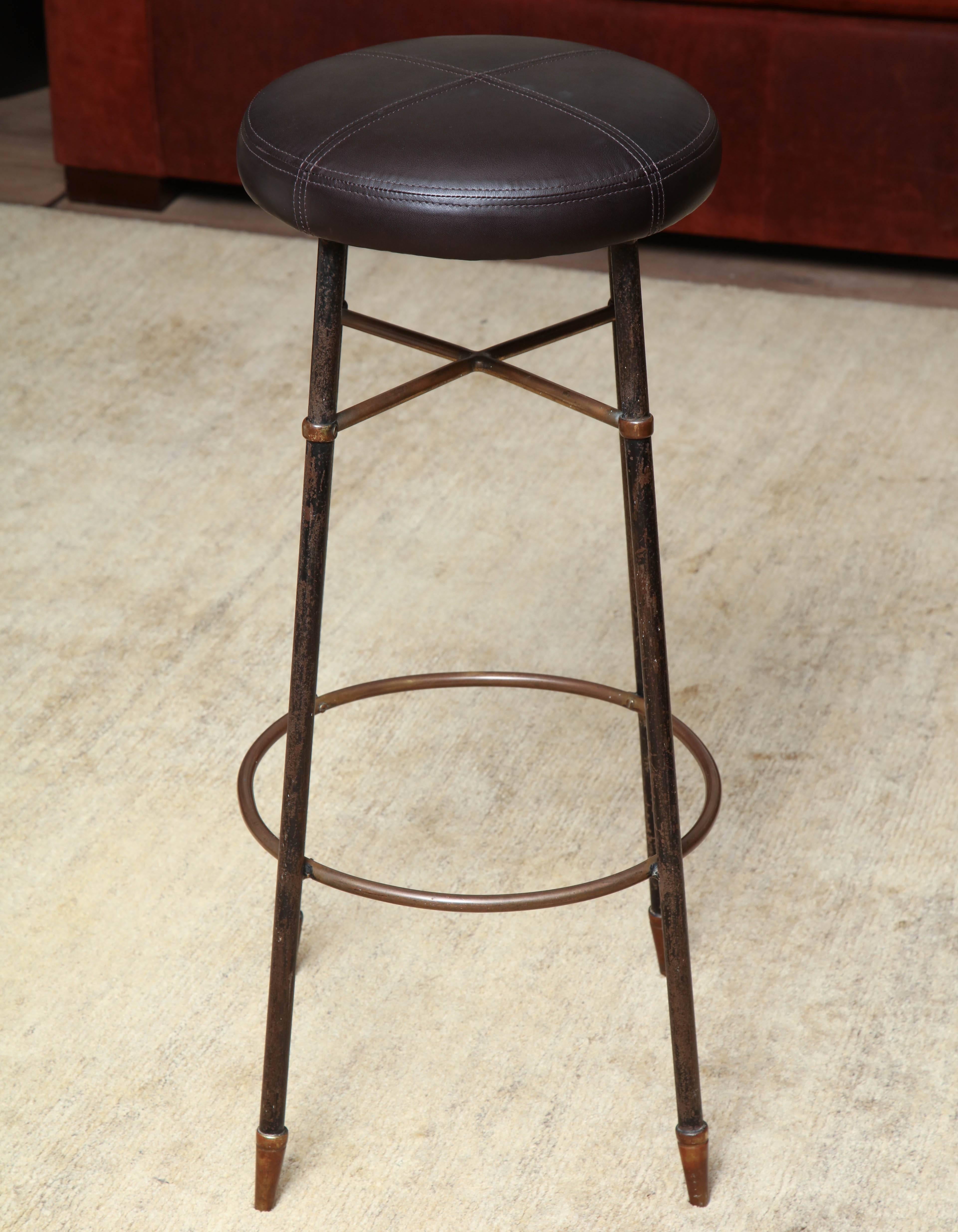 Pair of Italian Barstools In Fair Condition For Sale In New York, NY