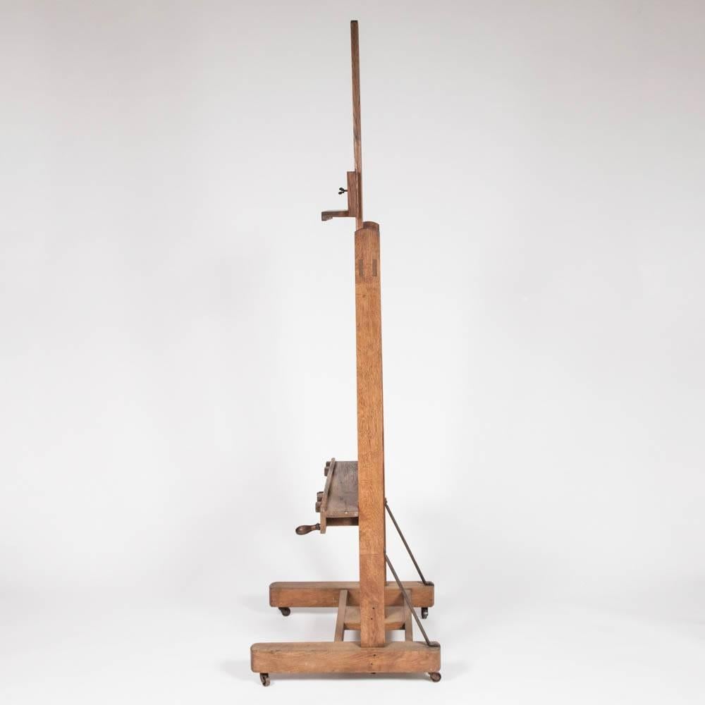 Oak Easel with Rise and Fall Crank Mechanism, French 4