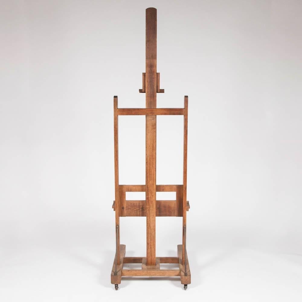 Oak Easel with Rise and Fall Crank Mechanism, French 5