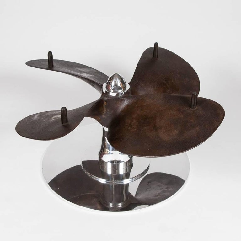 Ship's Propeller Table with Glass Top For Sale at 1stdibs