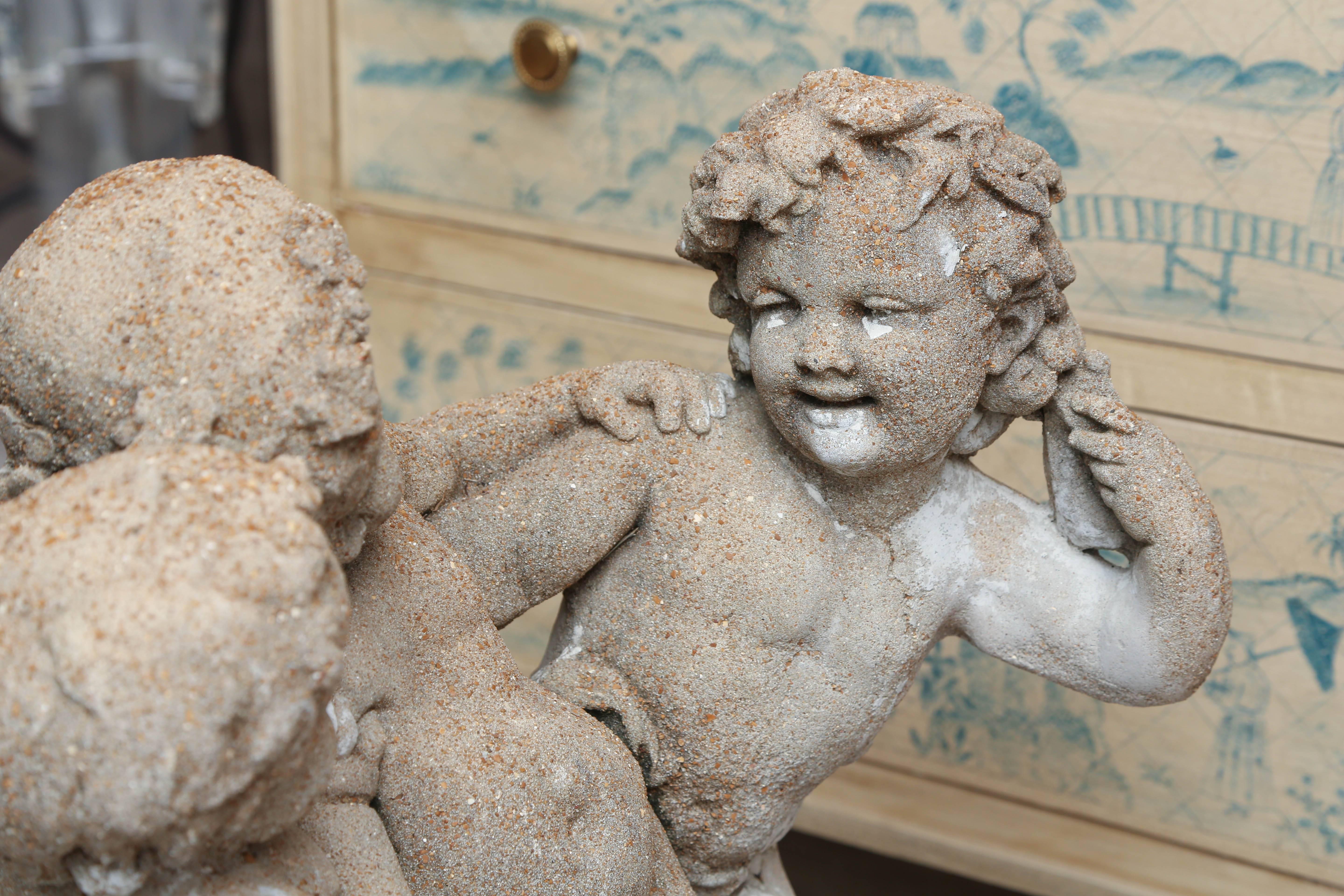 Late 19th Century French Frolicking Putti Statue In Good Condition In West Palm Beach, FL
