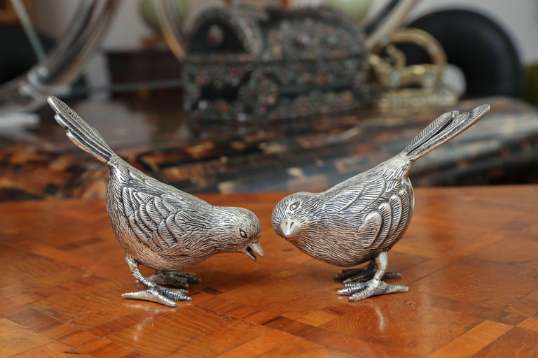 Set of Six Silver Plate Birds at 1stDibs