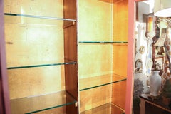 Antique Regency Style Red Lacquer and Bamboo Cabinet