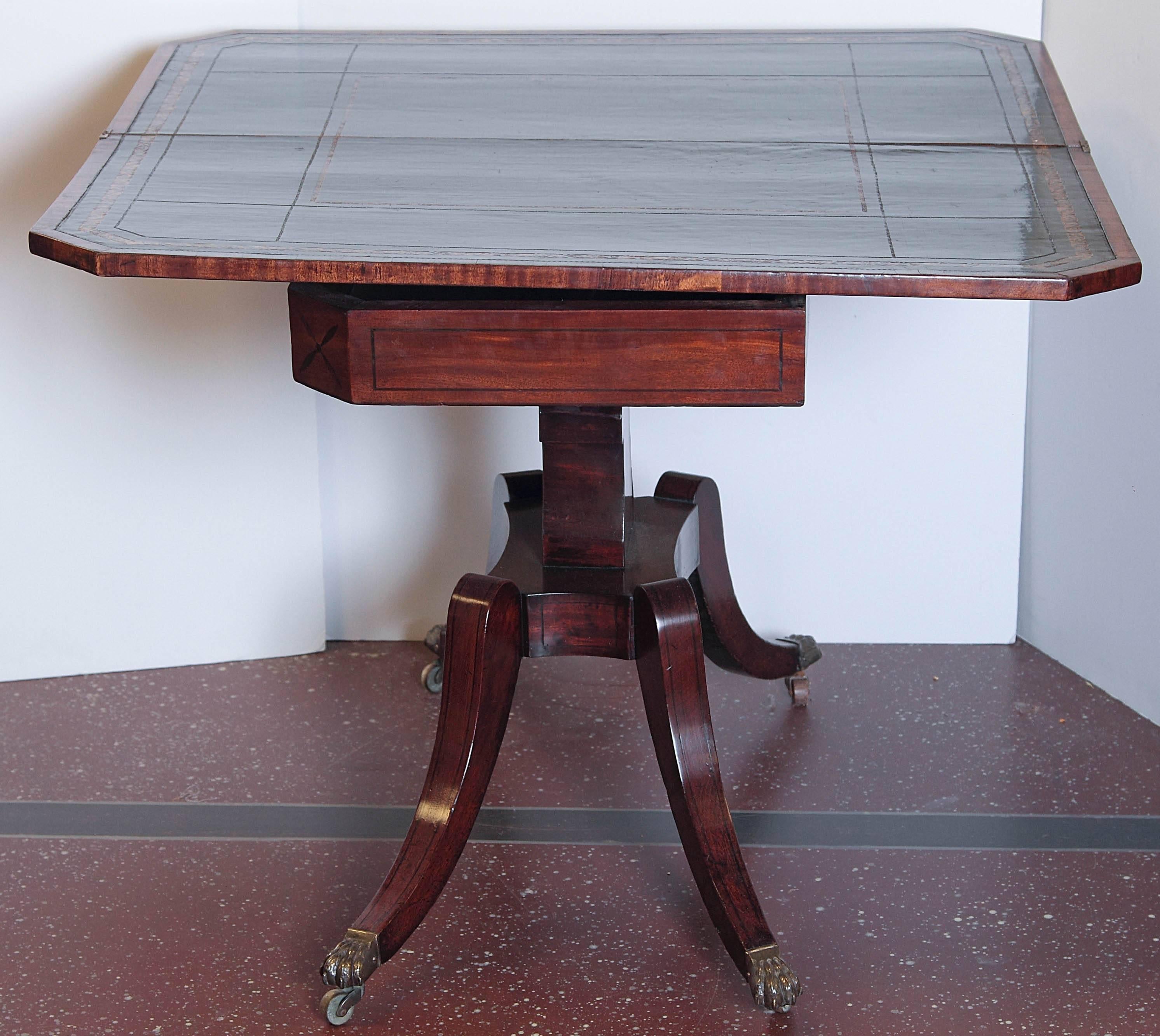 Period English Regency Mahogany Flip-Top Games Table For Sale 2