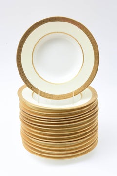 12 Rim Soup Bowls, Antique Classic and Elegant, Minton England, circa 1910