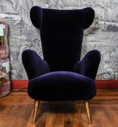 Pair of Vintage Wing Armchairs