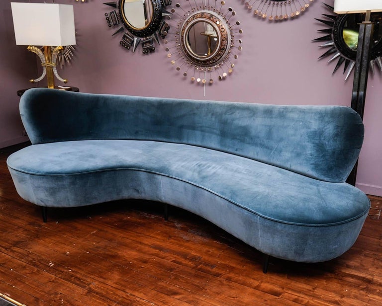 Curved Vintage Sofa For Sale at 1stdibs