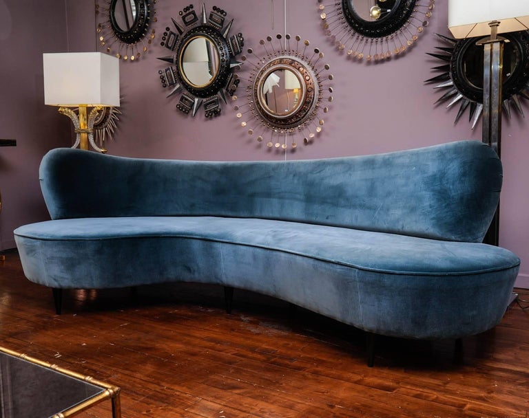 Curved Vintage Sofa For Sale at 1stdibs