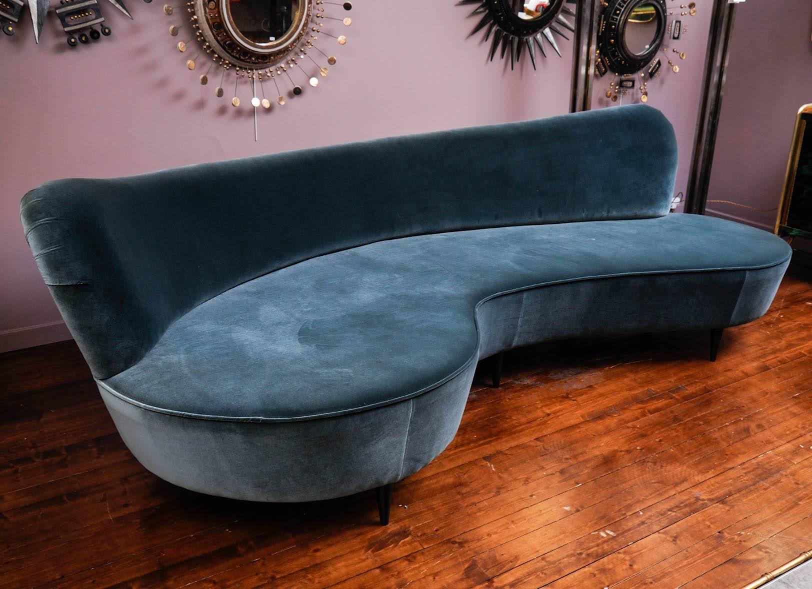Italian Curved Vintage Sofa at cost price