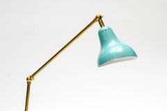 Italian Teal Cone Articulated Arm Desk Lamps