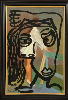 Peinture de Peter Keil, Art moderne du milieu du siècle, couleurs d'automne, 1977, huile sur toile