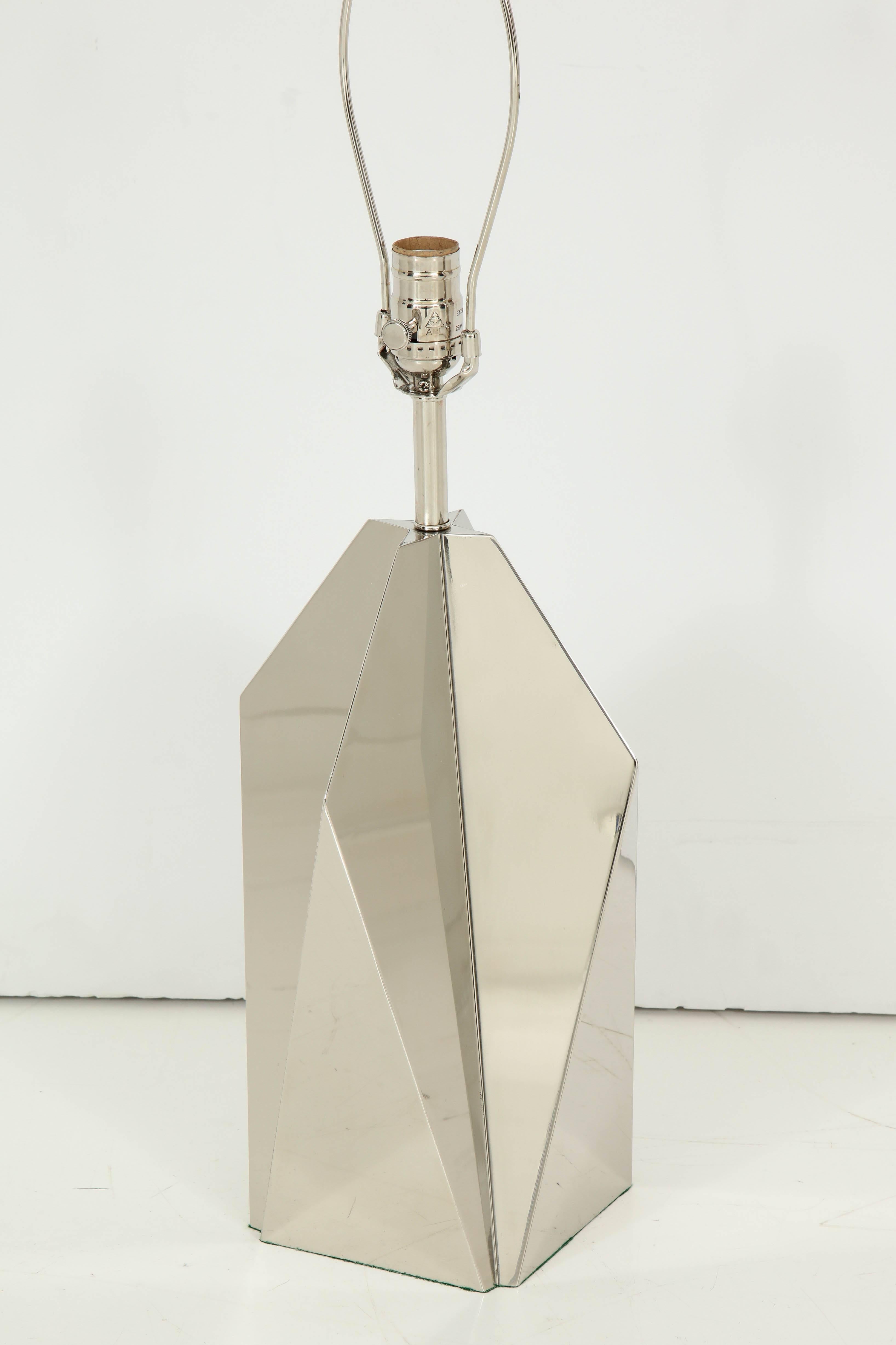 Modern Jere, Origami, Chrome Lamps, 1970
