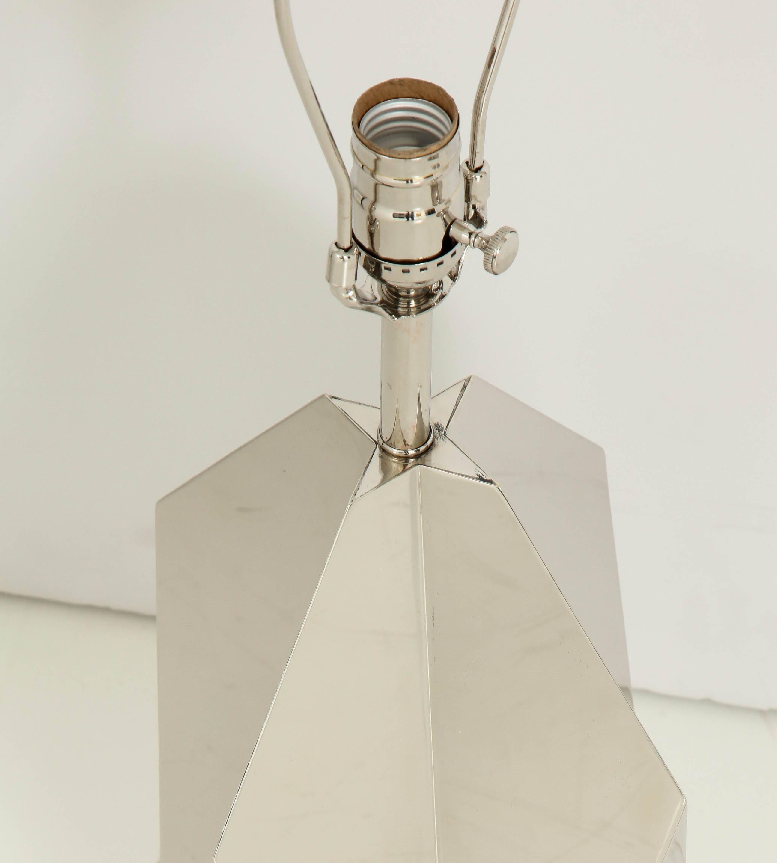 20th Century Jere, Origami, Chrome Lamps, 1970