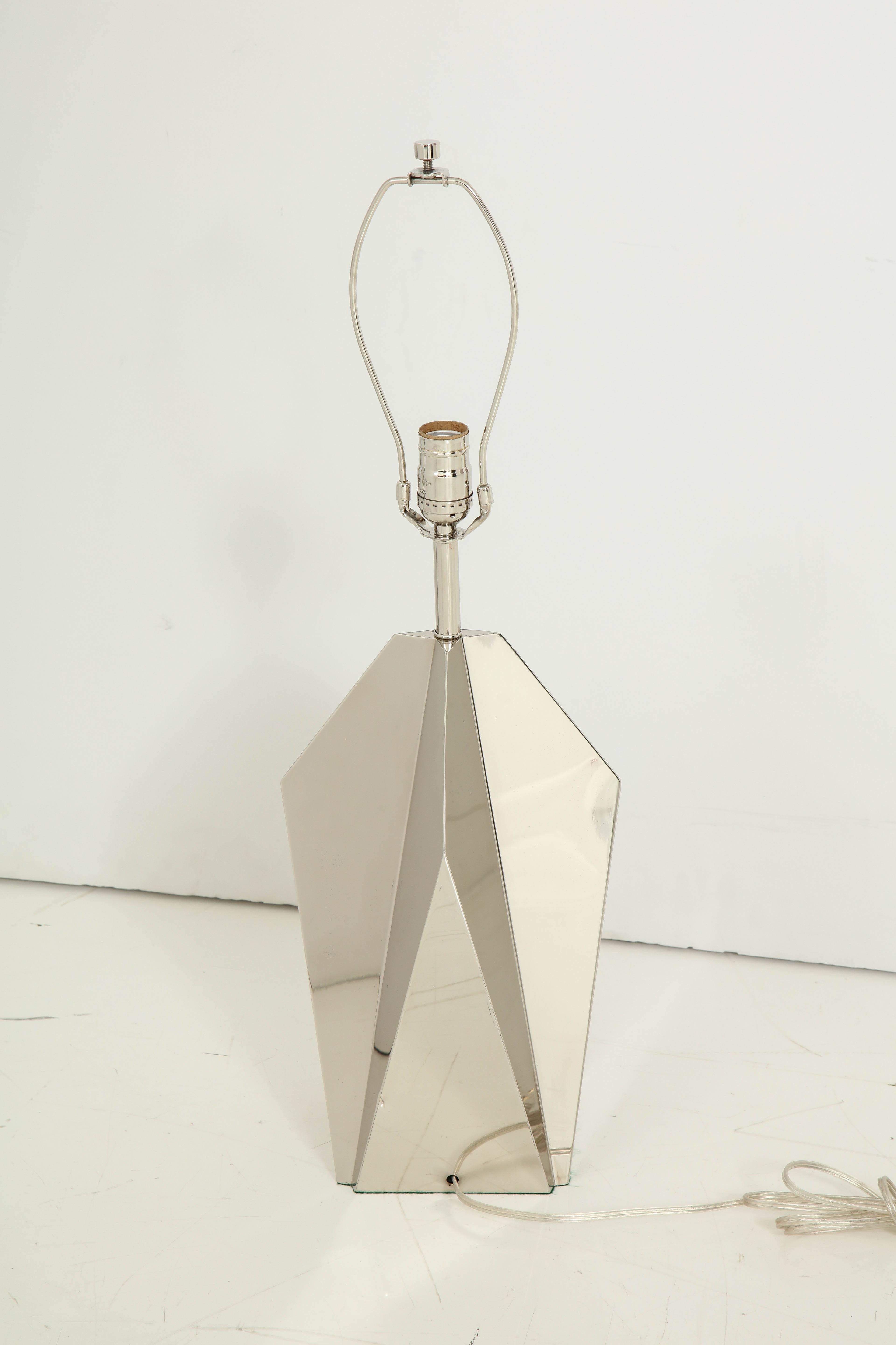 Nickel Jere, Origami, Chrome Lamps, 1970