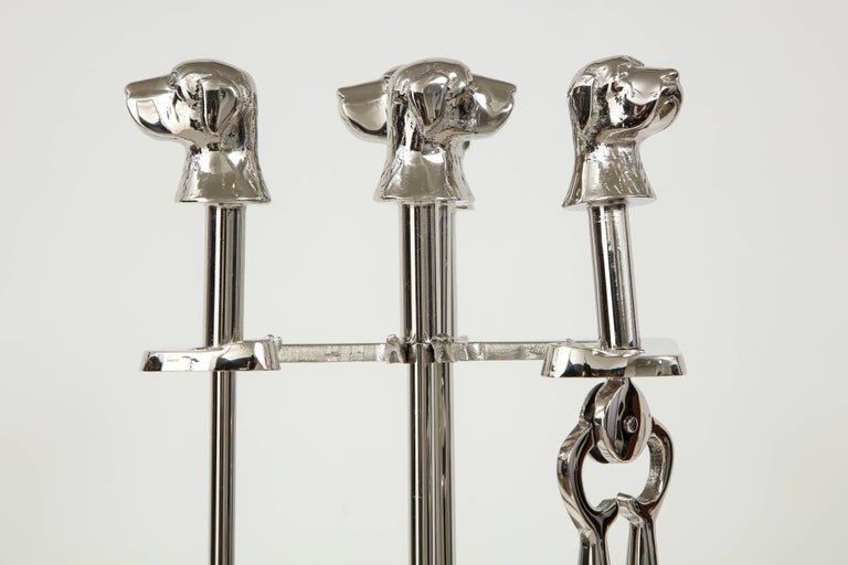 Art Deco Retriever Head Fireplace Tool Set at 1stDibs