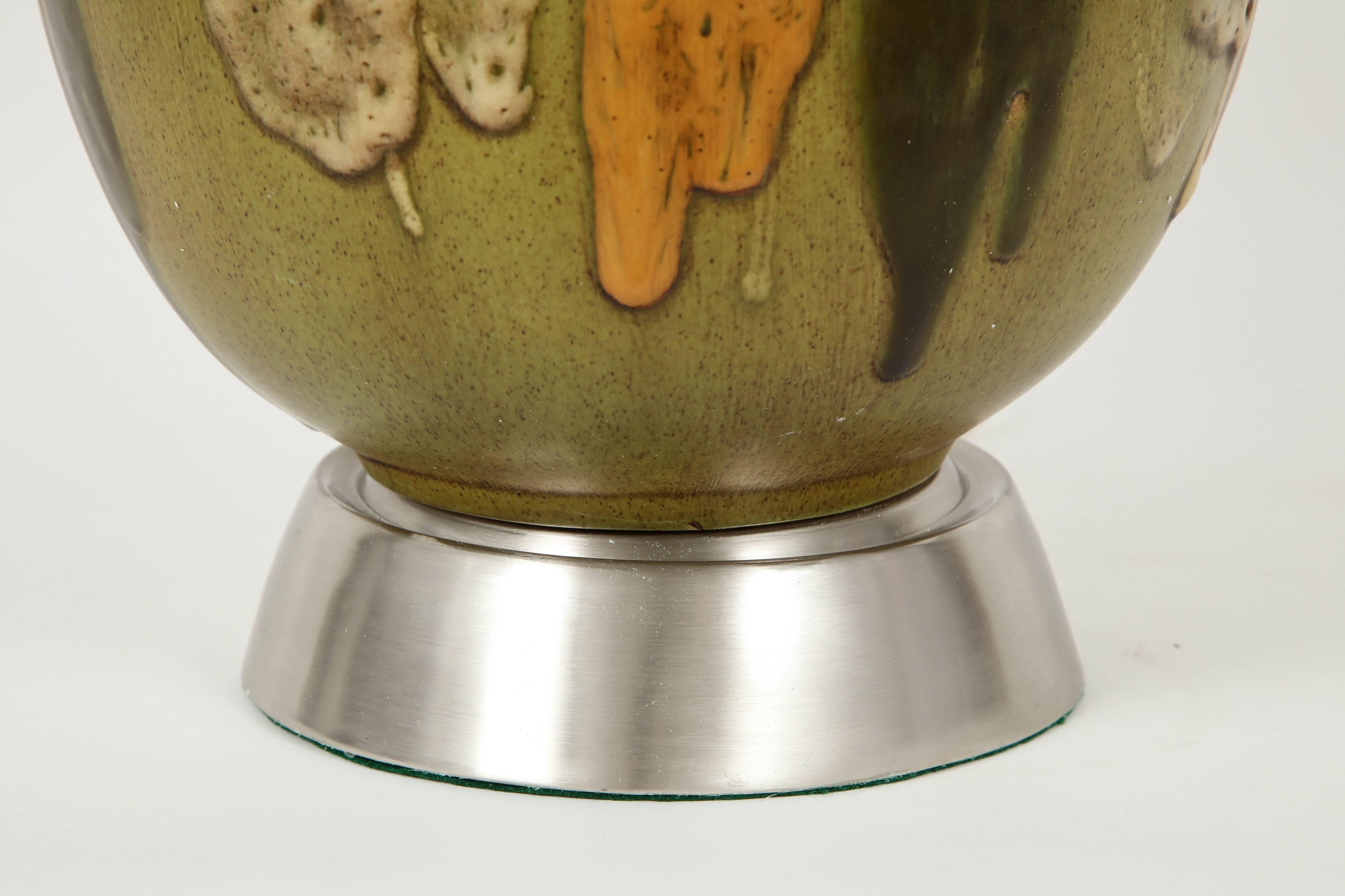 Mid-Century Modern Italian Earthtone Glazed Lamps