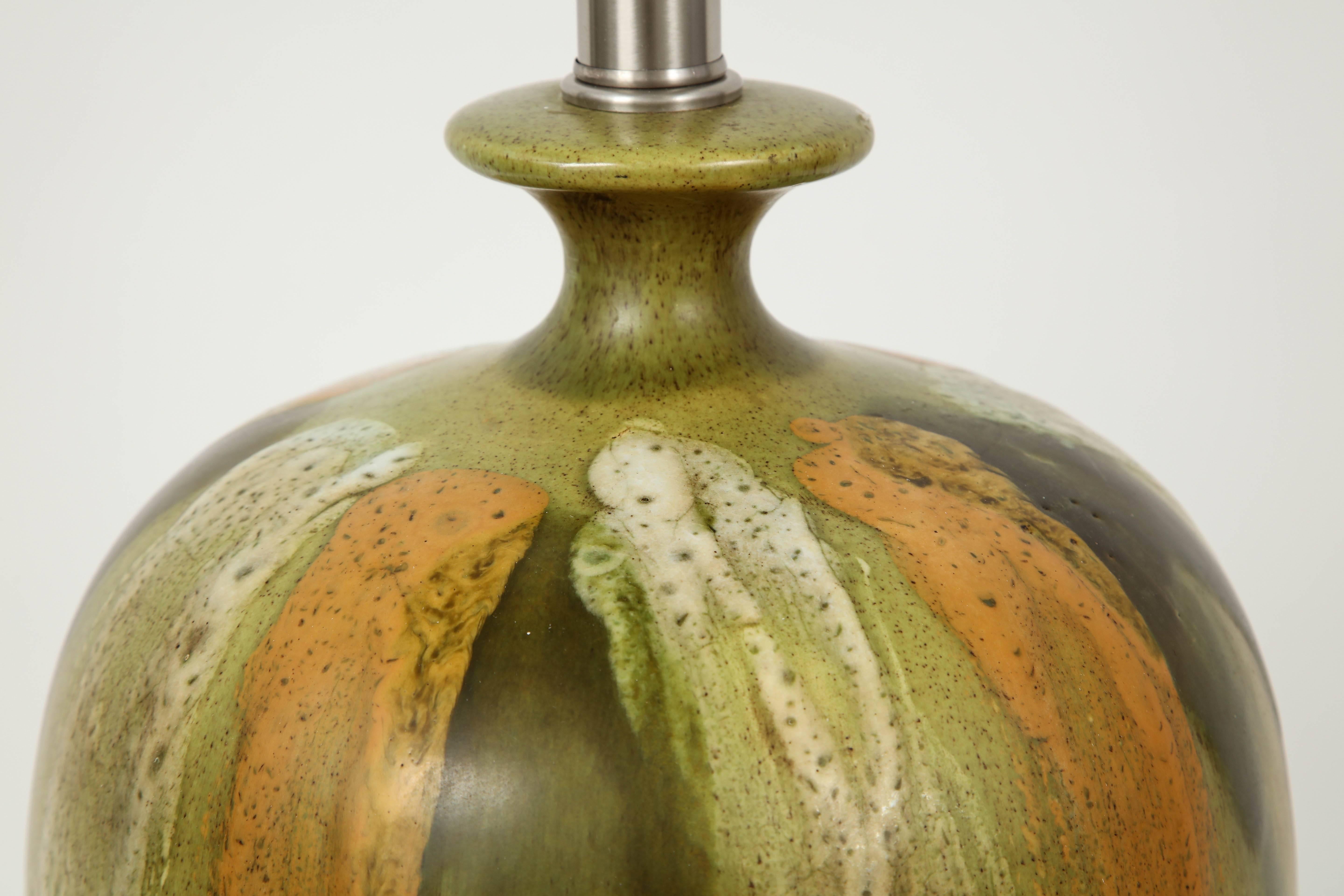 Ceramic Italian Earthtone Glazed Lamps