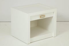 Springer Style Lacquered Linen Nightstands