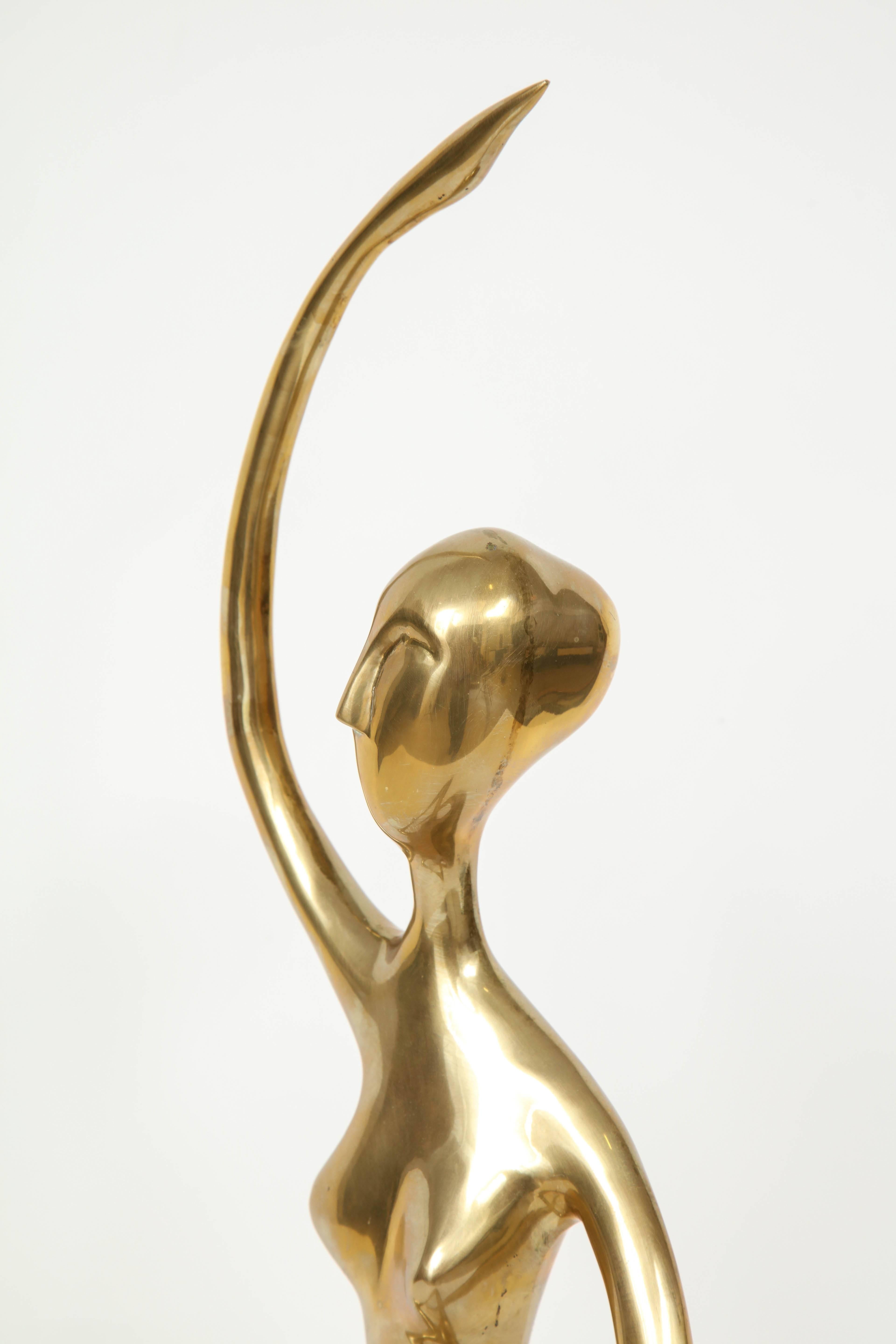 Modernist Brass Yoga Figure In Excellent Condition In New York, NY
