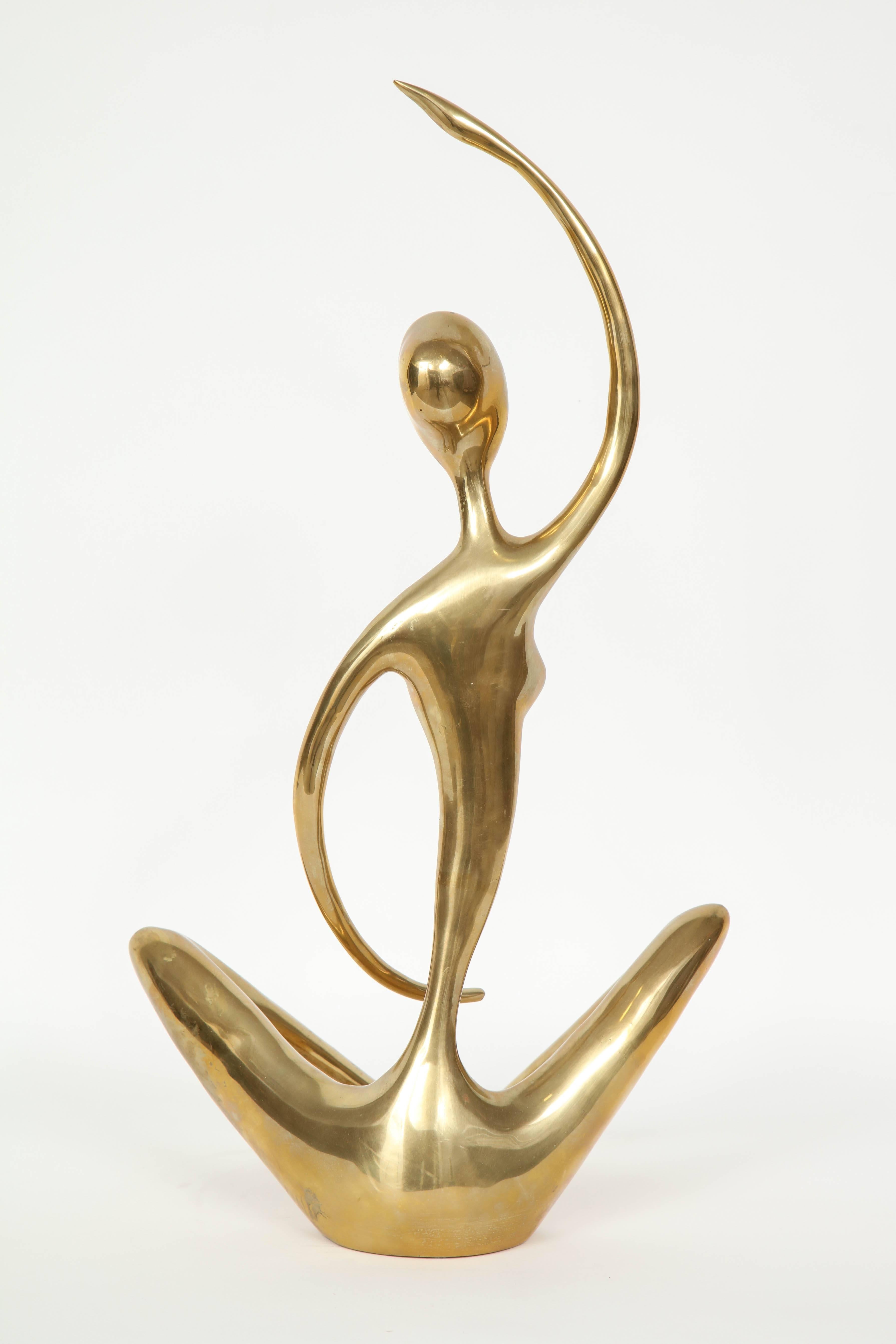 Modernist Brass Yoga Figure 1