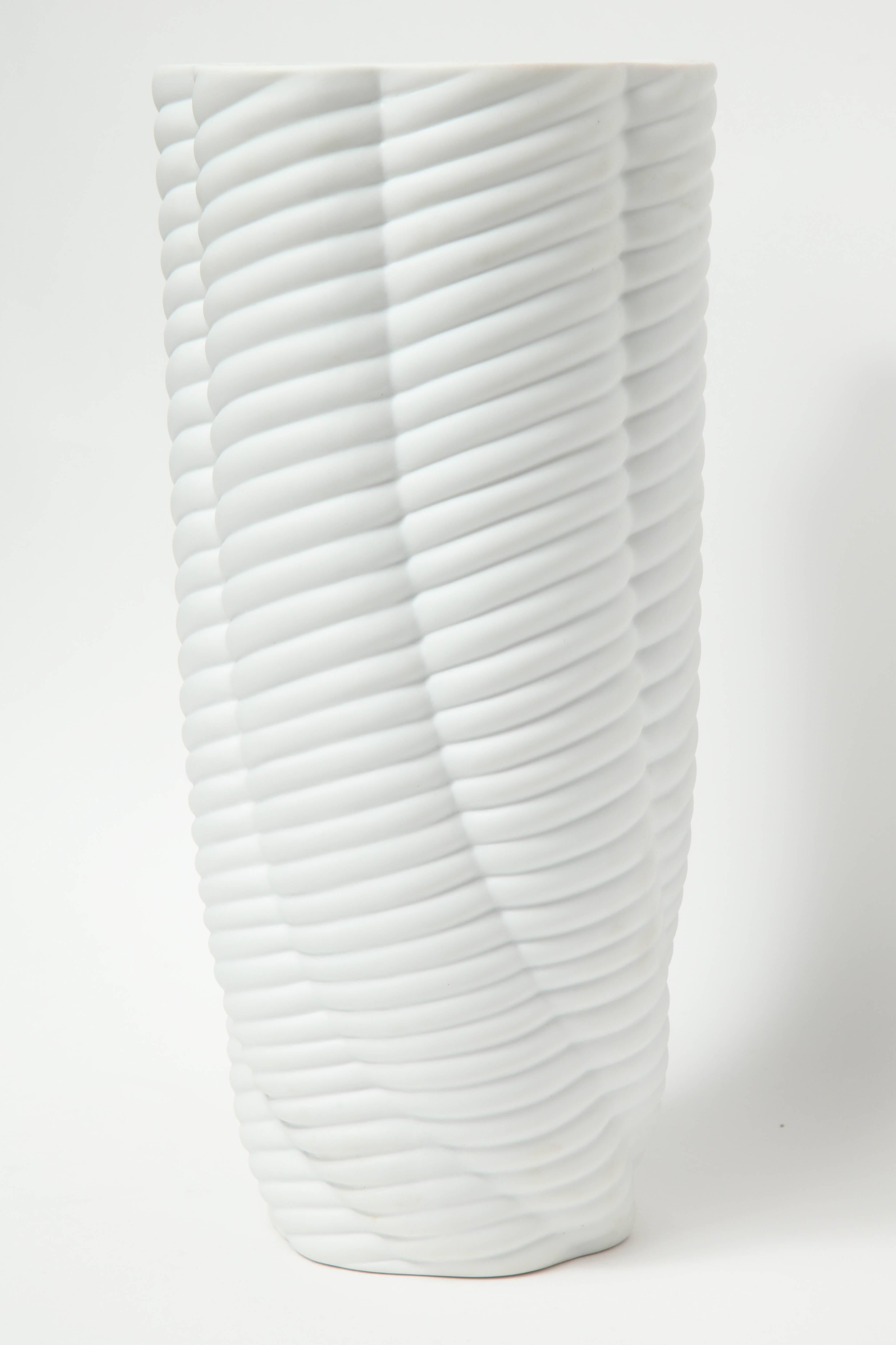 Pair of Rippled Porcelain Vases 3