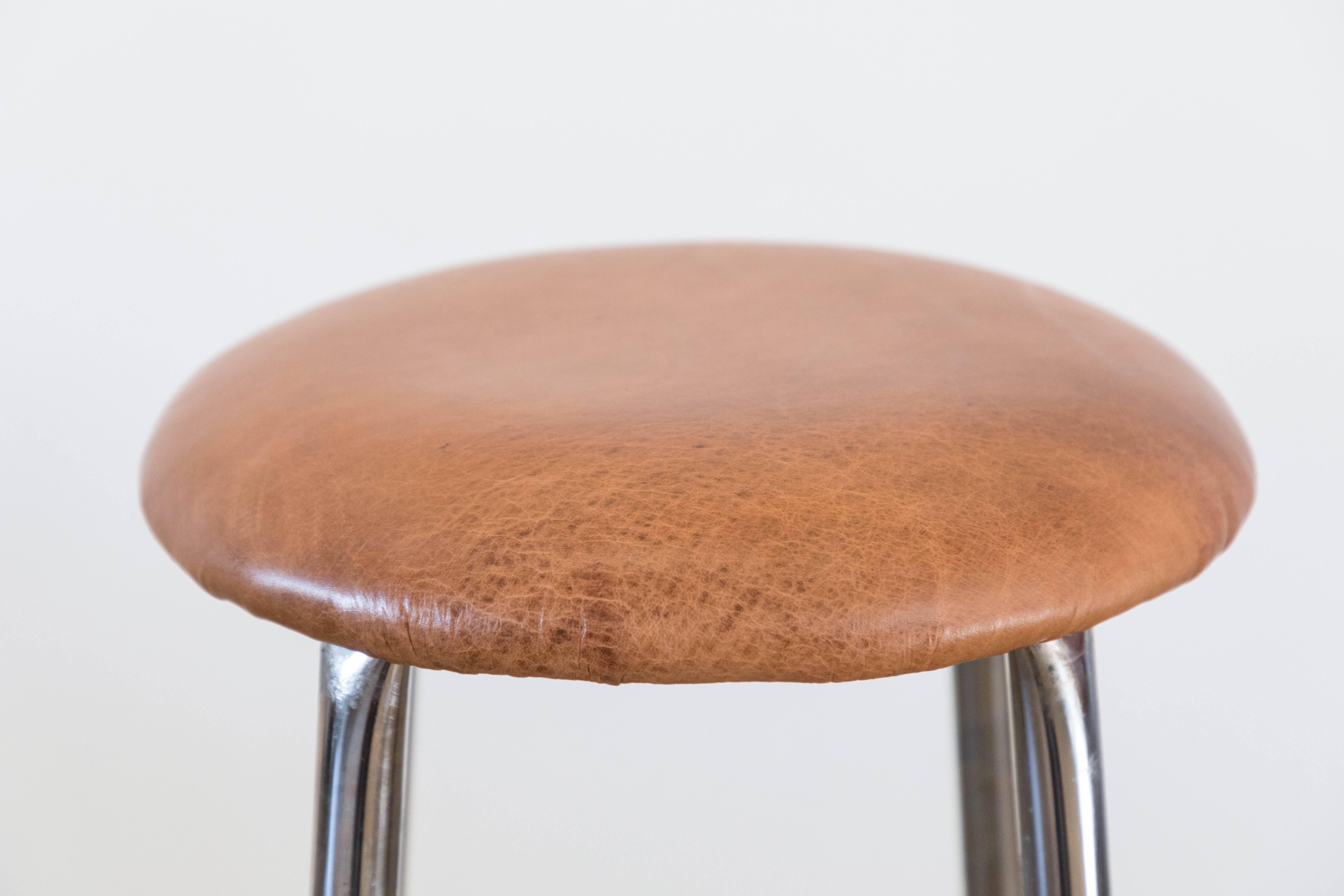 American Assorted Leather Vintage Counter Height Stools For Sale