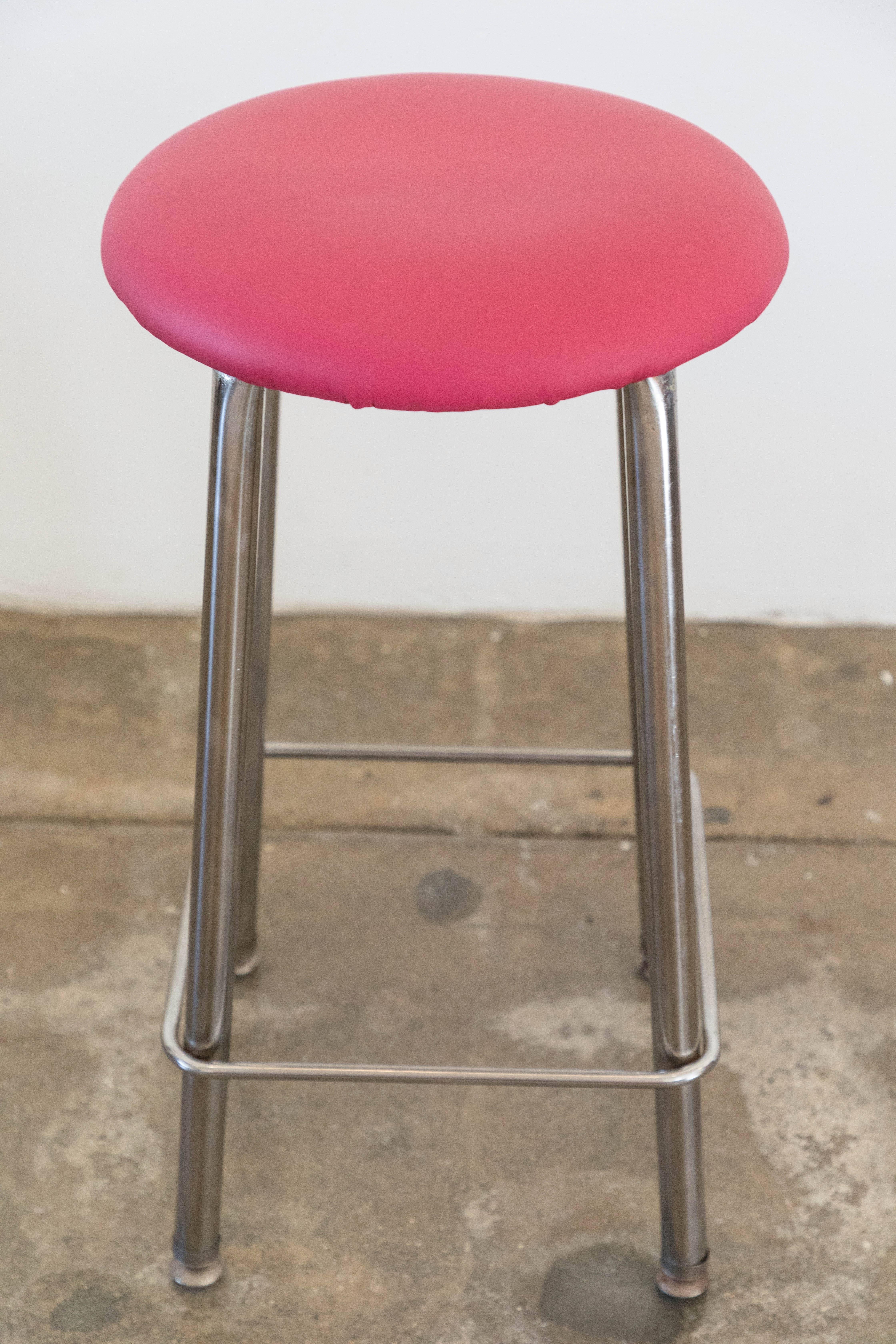 Assorted Leather Vintage Counter Height Stools In Good Condition For Sale In Santa Monica, CA