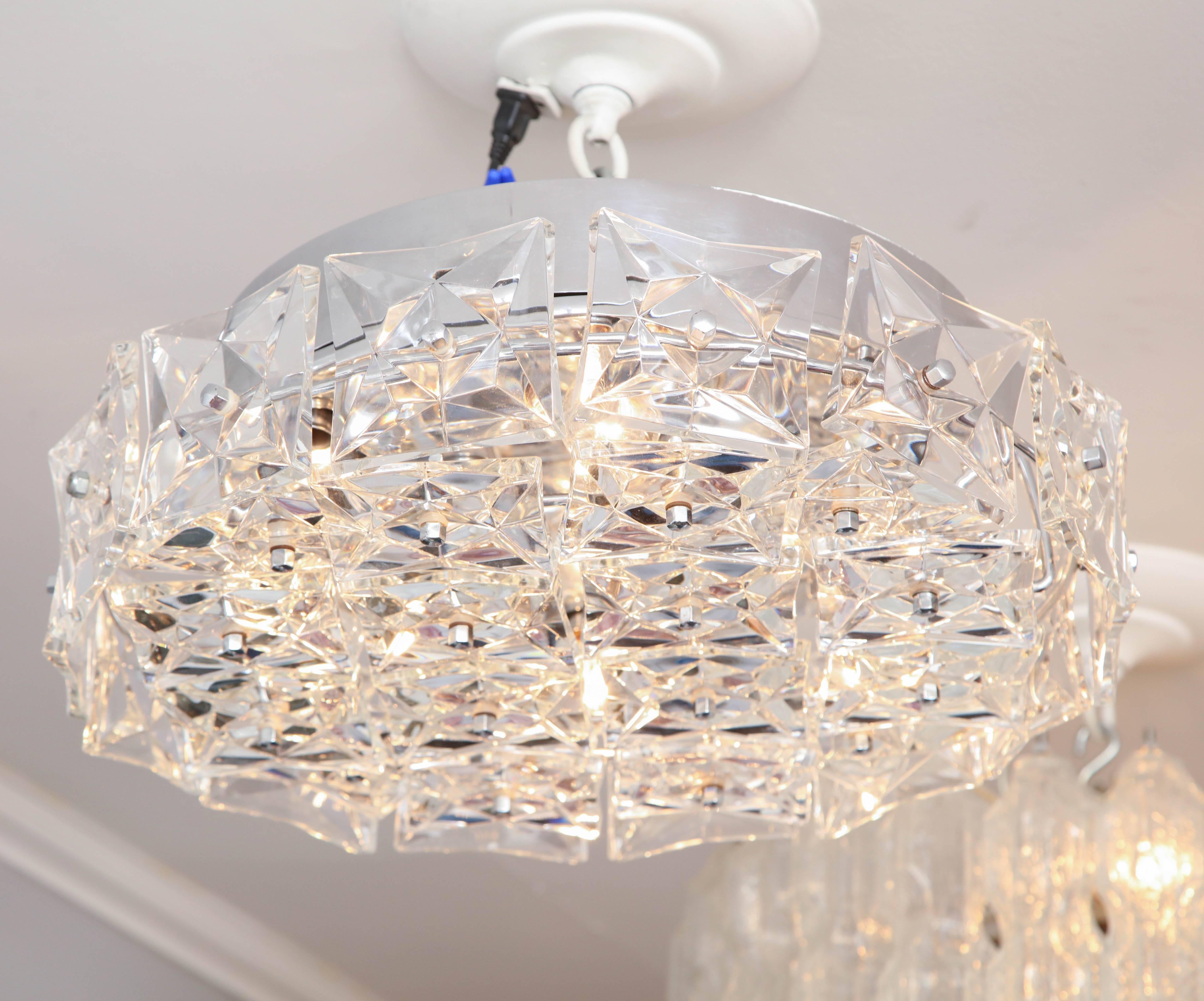 Kinkeldey Crystal Flush Mount In Good Condition In New York, NY