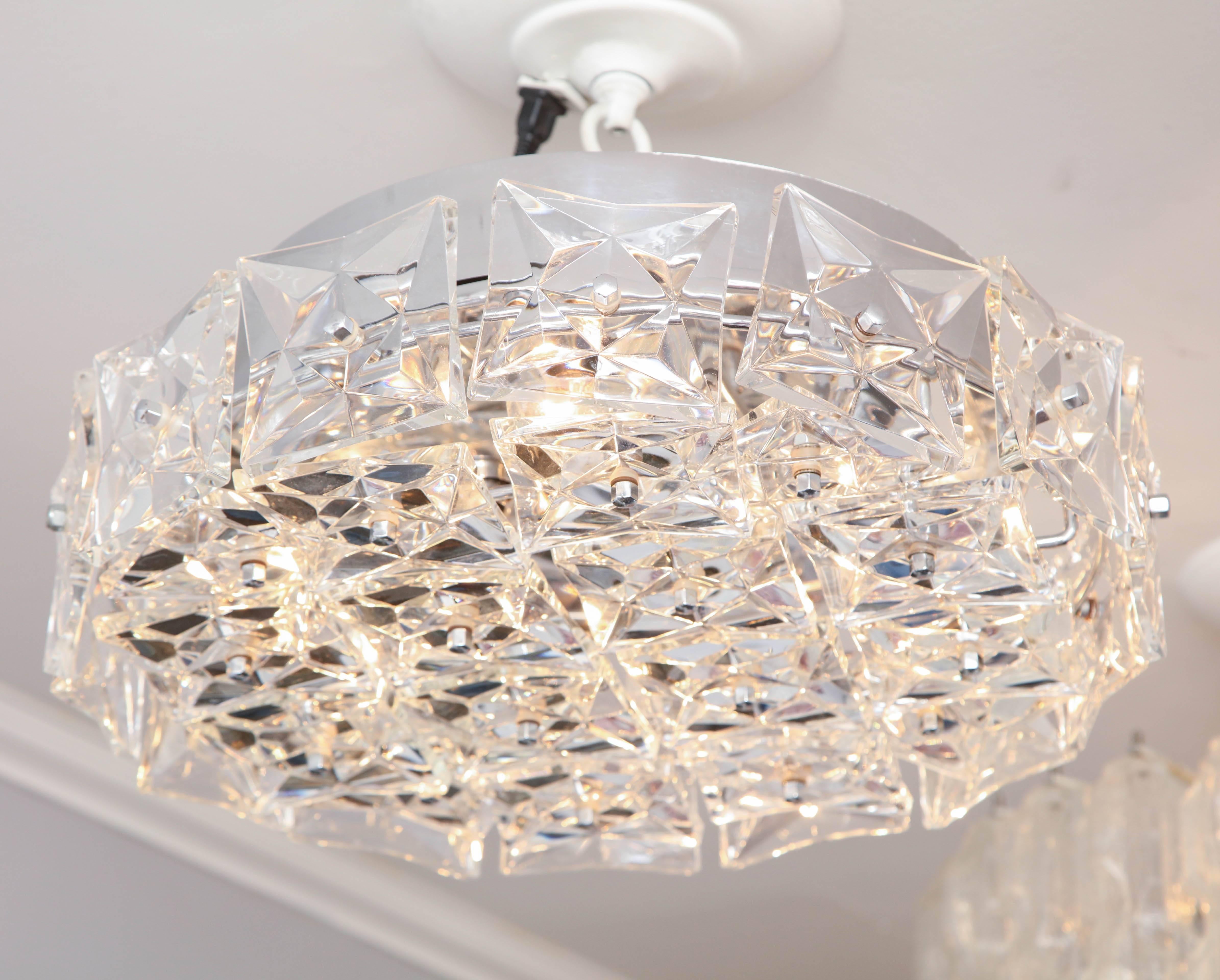 Late 20th Century Kinkeldey Crystal Flush Mount