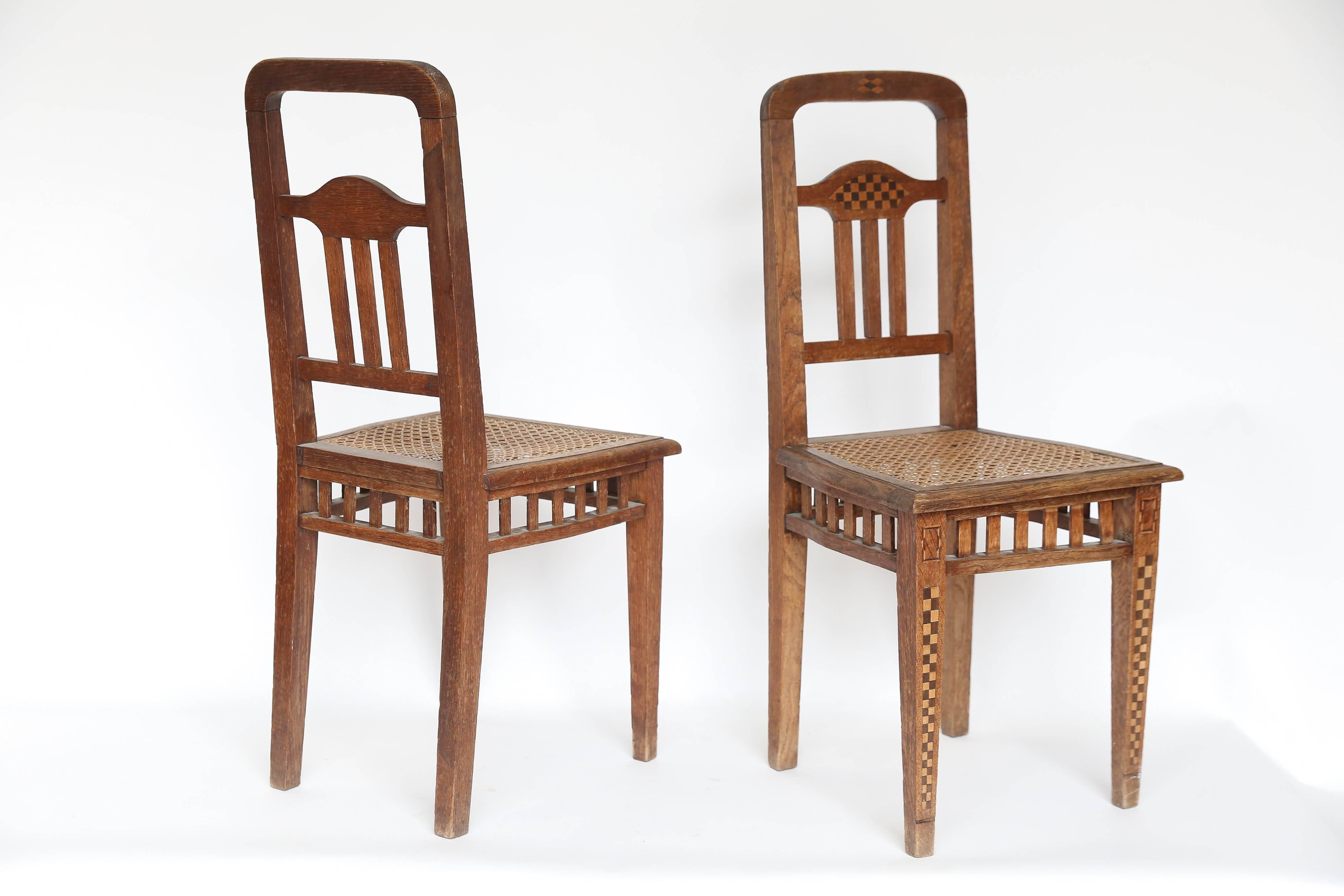 Wood Pair of Children's Chairs