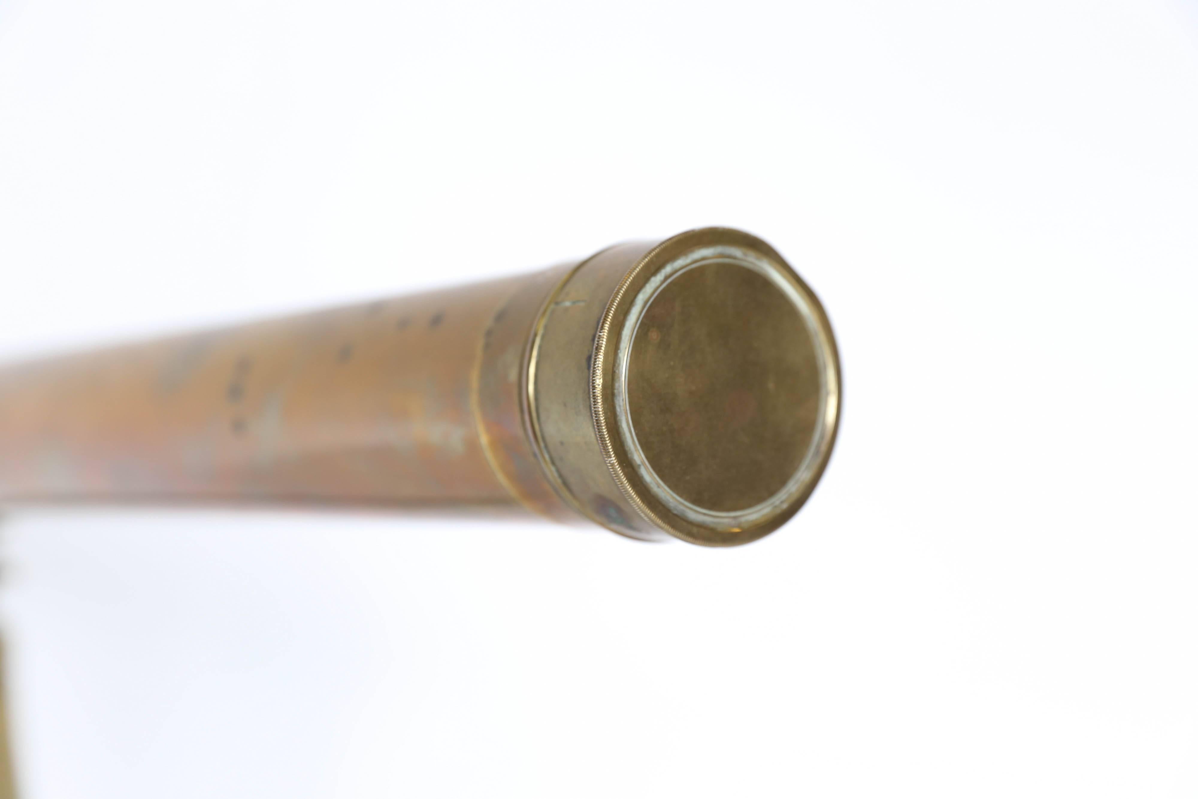 French Vintage Brass Tabletop Telescope