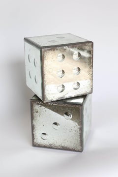 Pair of Mirrored Glass Dice
