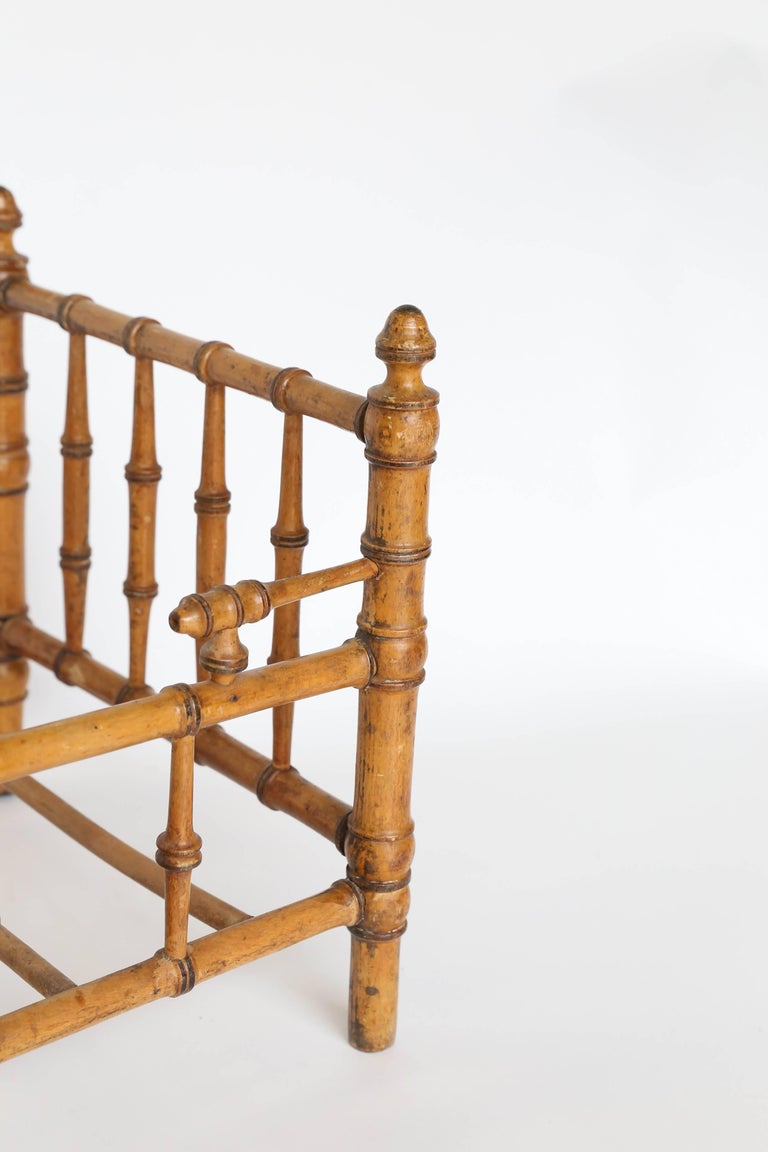 Vintage French Faux Bamboo Doll Bed at 1stDibs
