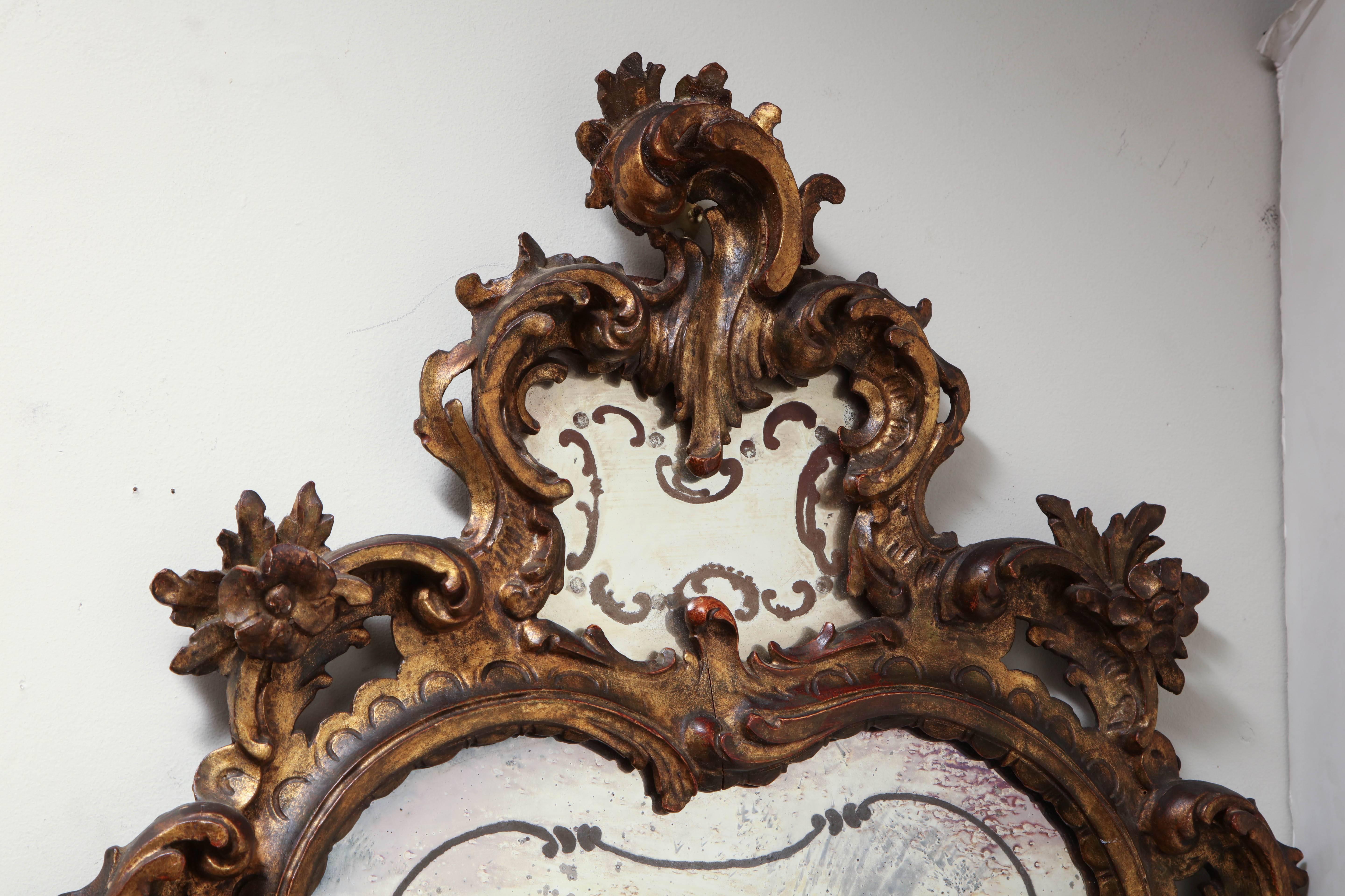 Pair of Italian Rococo Sconce Mirrors 3