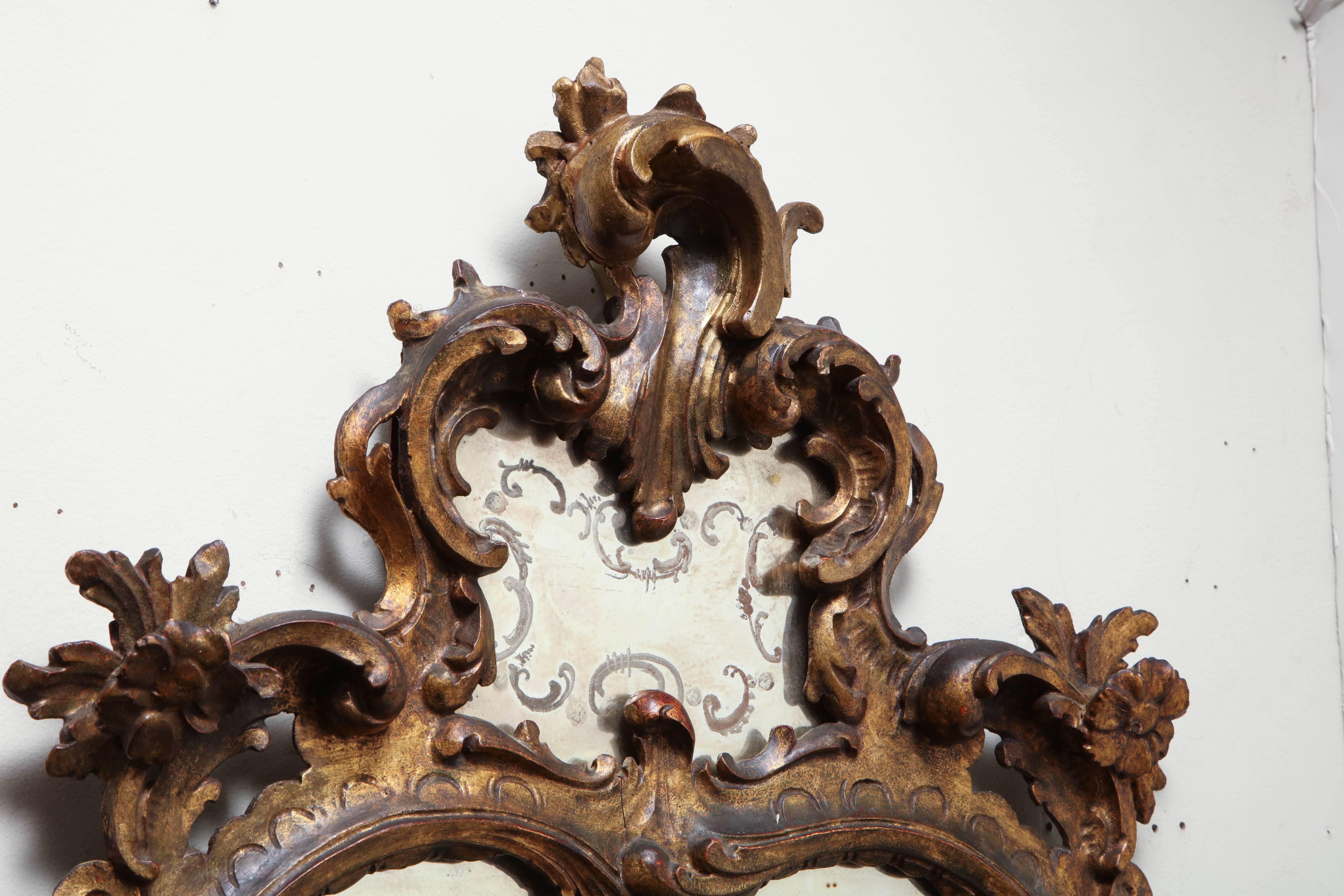 Pair of Italian Rococo Sconce Mirrors 5