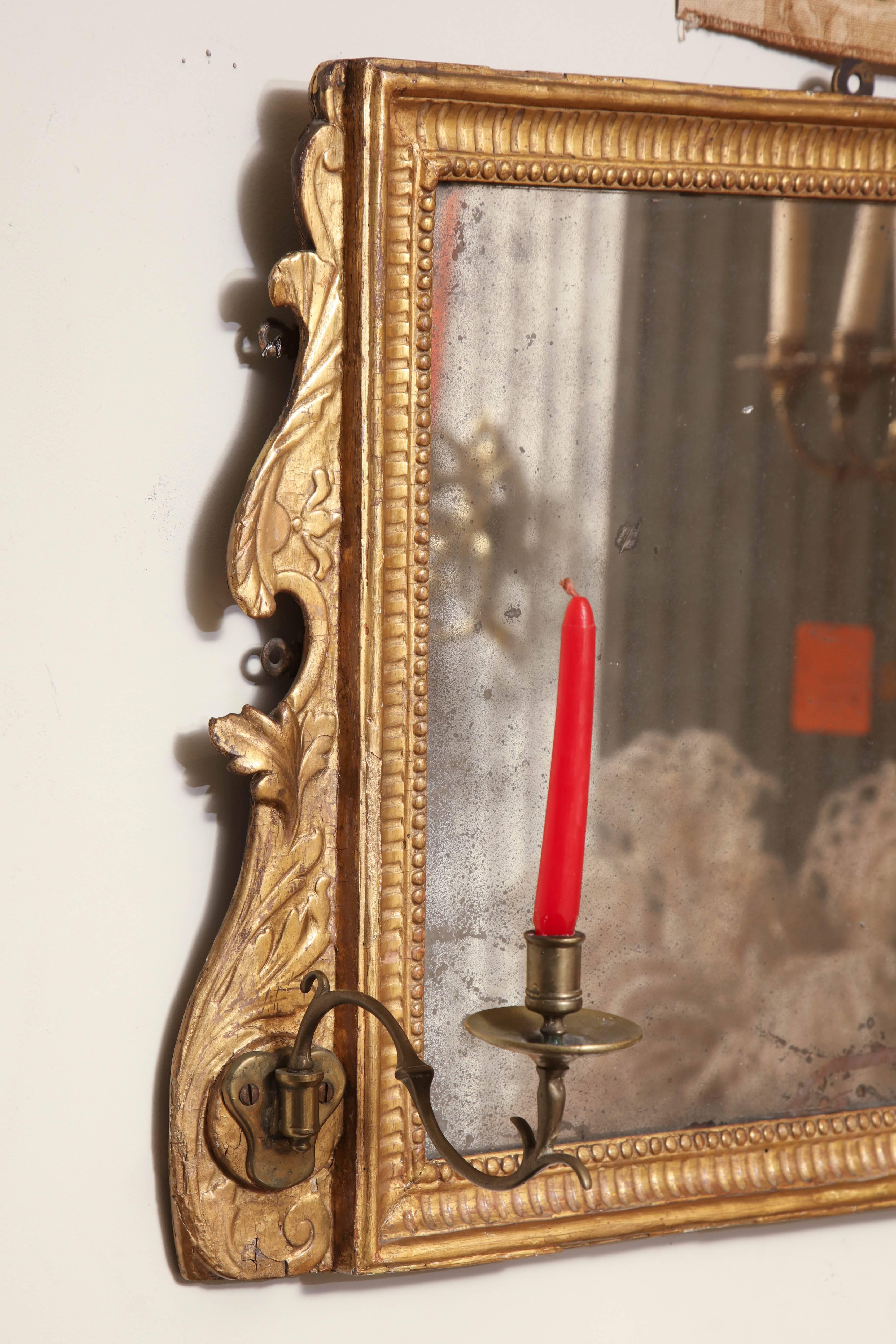 18th Century and Earlier George III Giltwood over Mantel Mirror