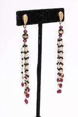 Equisite Handmade Ruby and Black Onyx Dangle Earrings