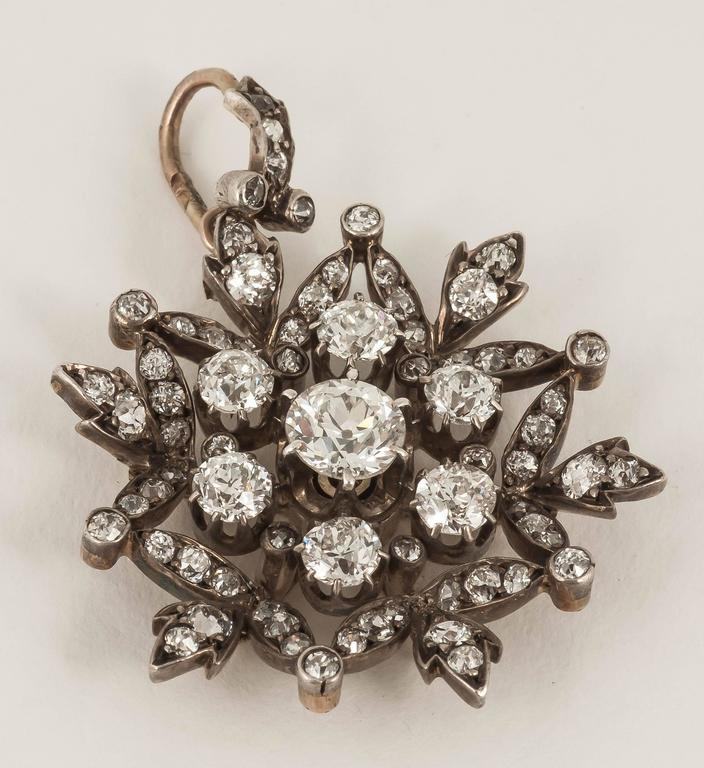 19th century diamond snowflake brooch pendant at 1stDibs