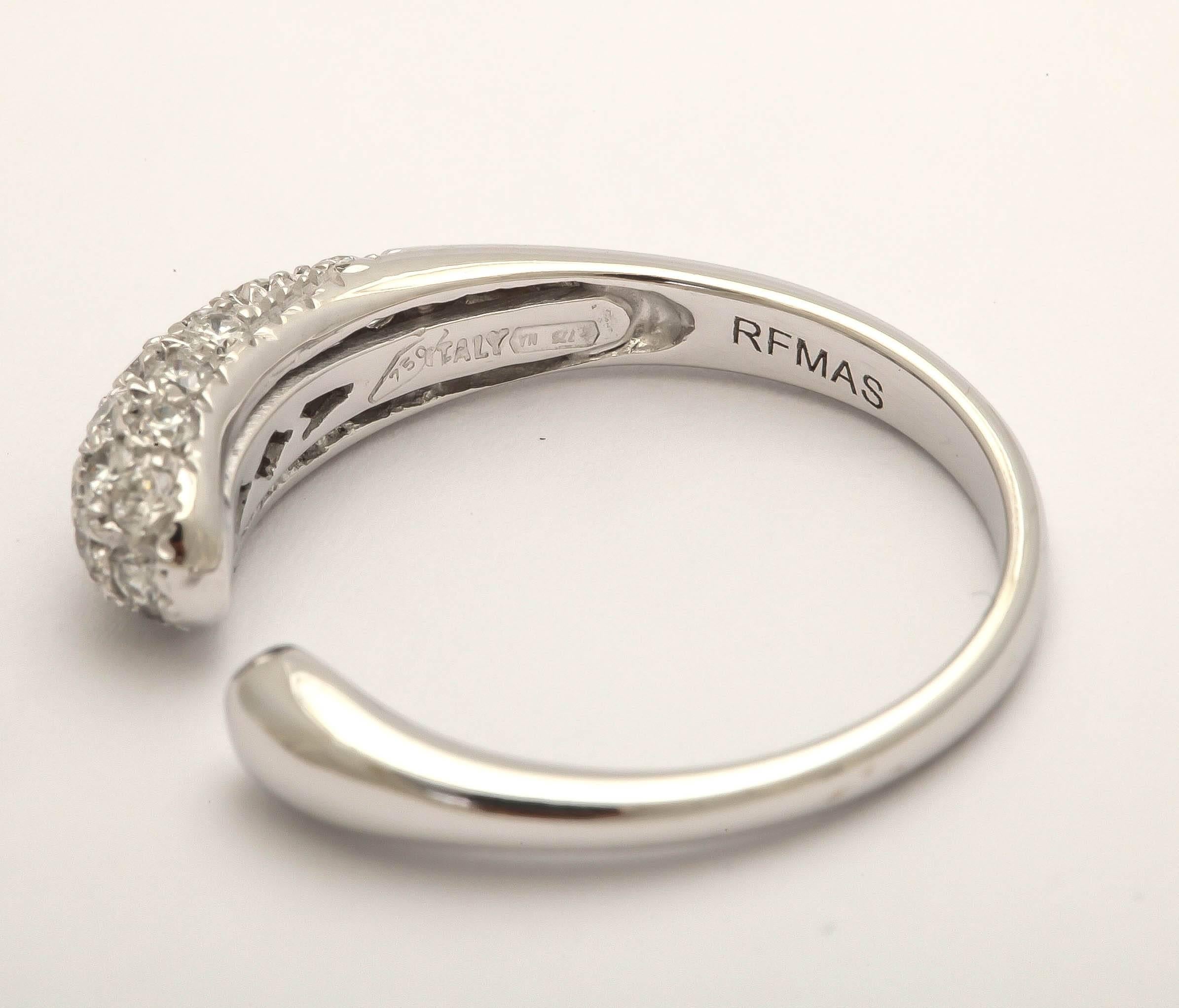 Faraone Mennella Diamond White Gold Gocce Ring For Sale 2
