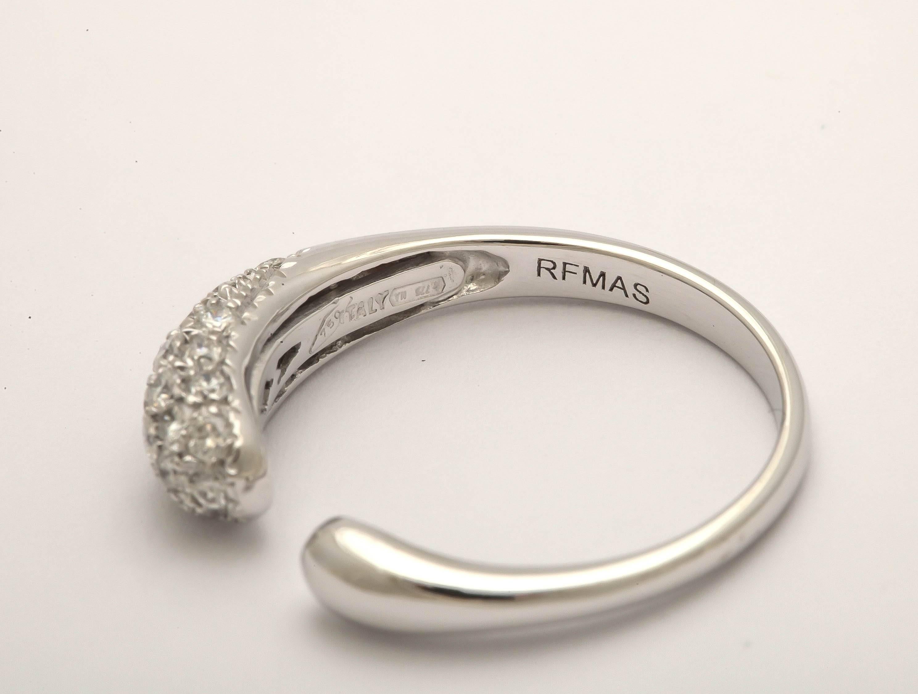 Faraone Mennella Diamond White Gold Gocce Ring For Sale 3