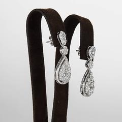 Illusion Diamond Gold Drop Earrings