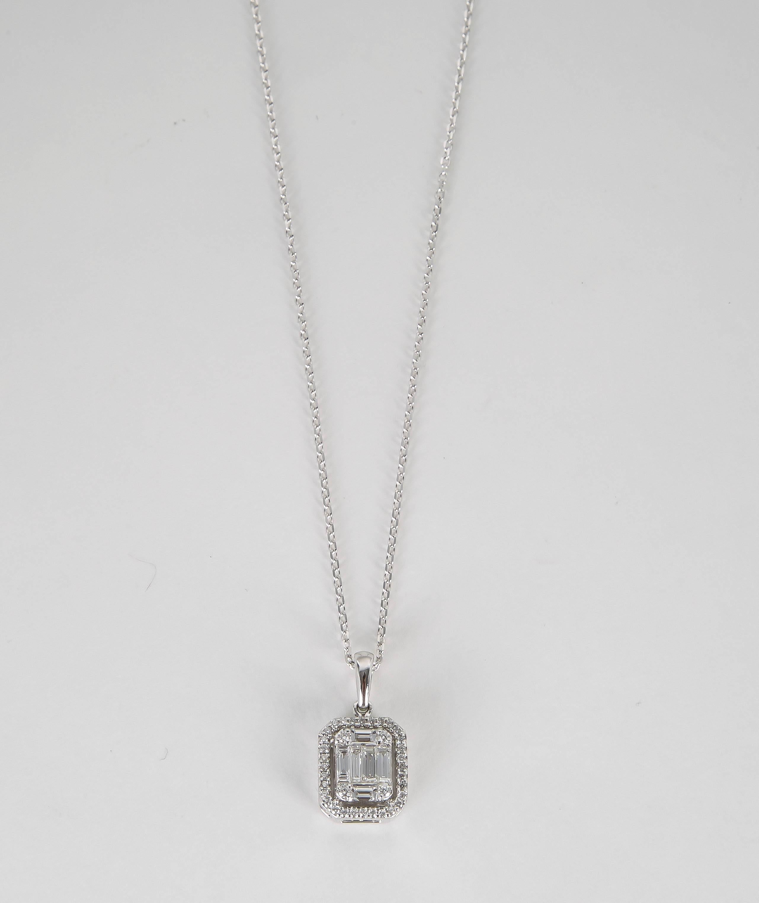 emerald cut diamond pendants