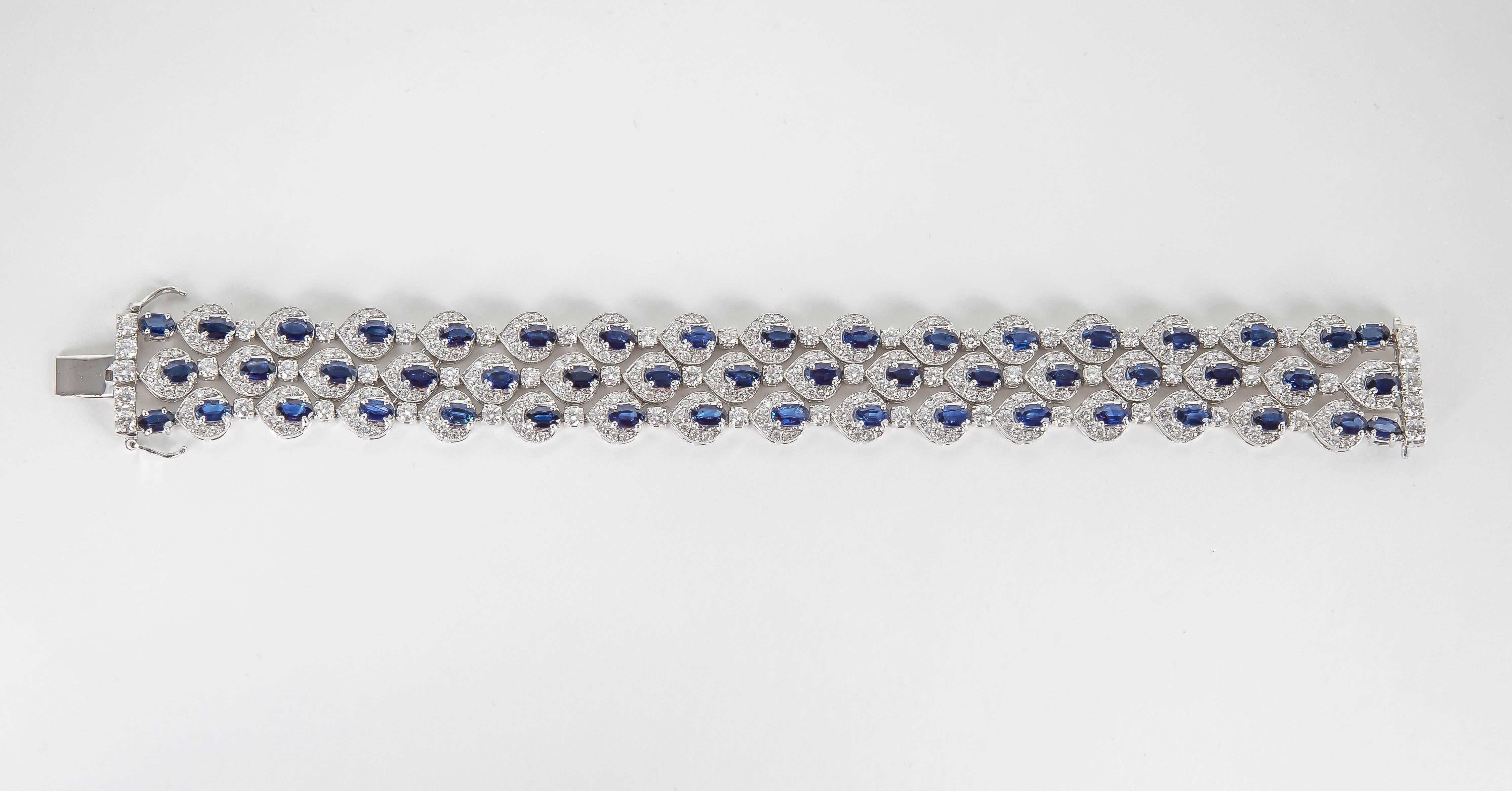 three row diamond bracelet