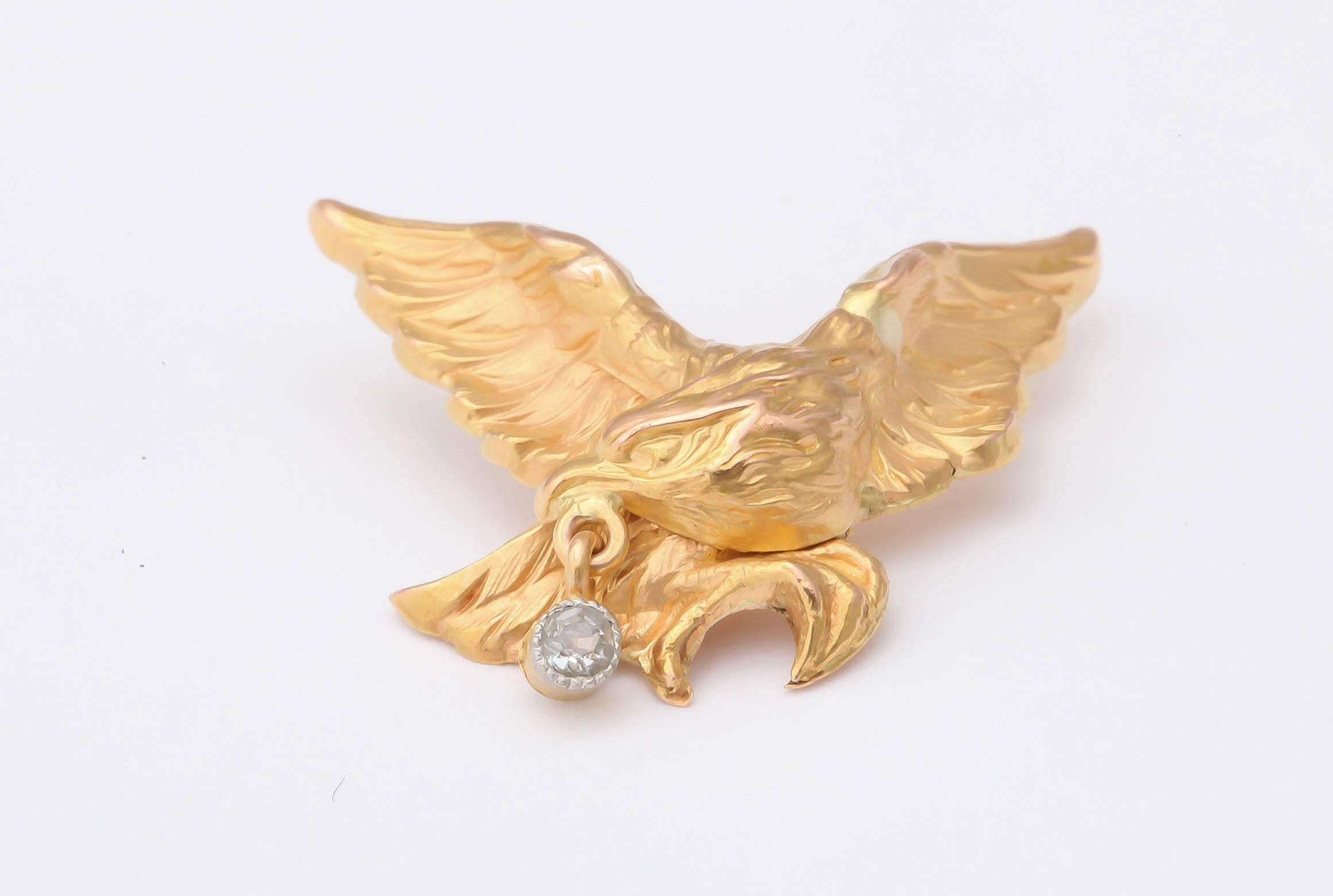 Women's Late 19th Century French Gold Eagle Tie Pin