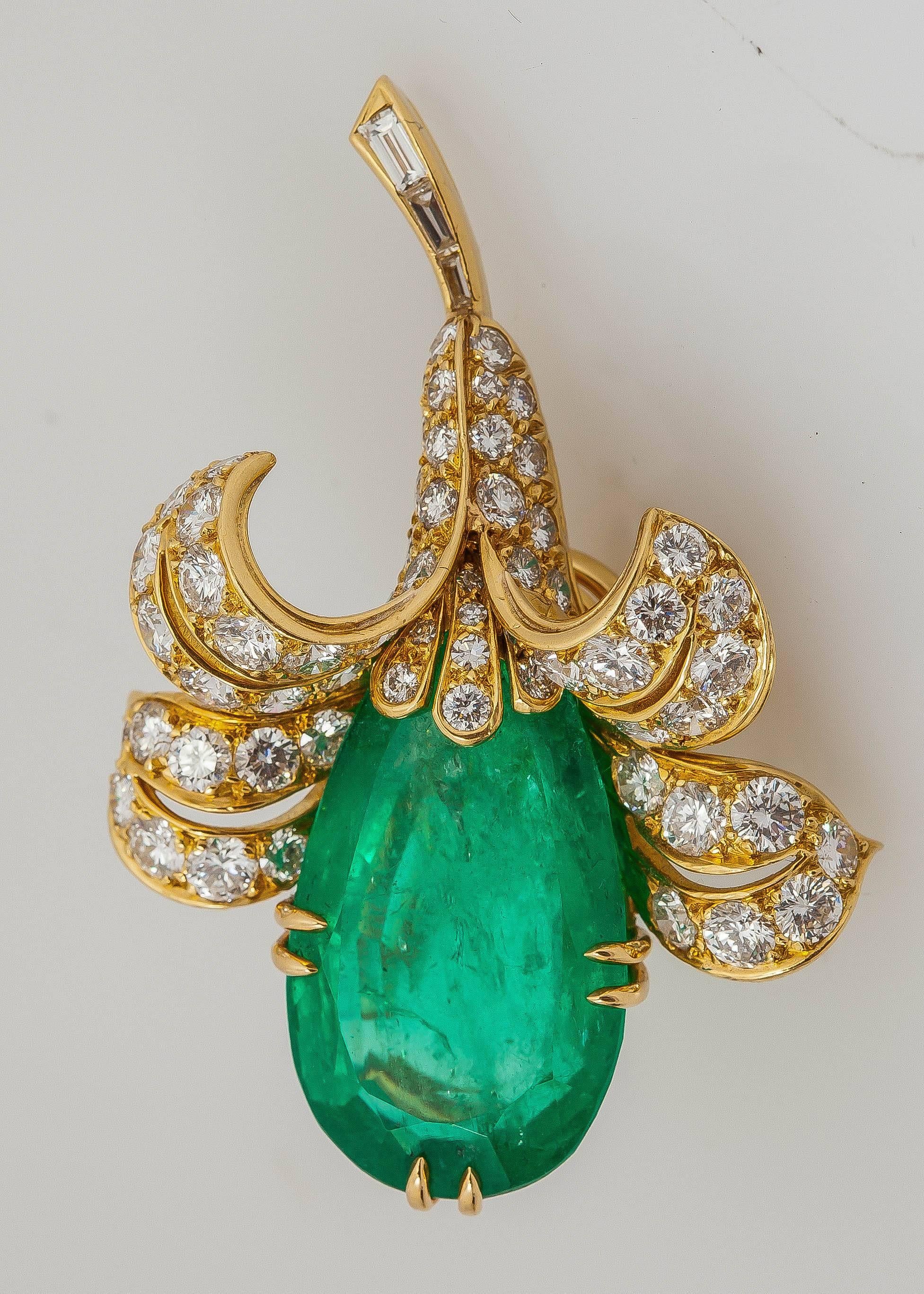emerald flower earrings