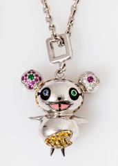 Louis Vuitton Takashi Murakami Gold Diamond Panda Pendant Charm