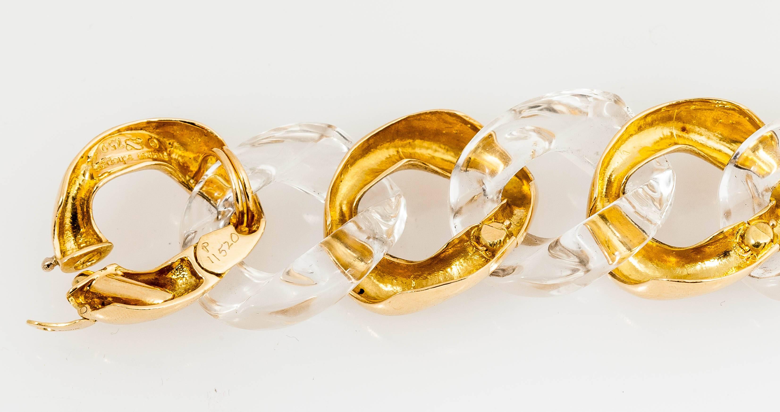 Women's Seaman Schepps Crystal Gold Link Bracelets