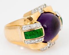 DAVID WEBB Cocktail Ring with Amethyst